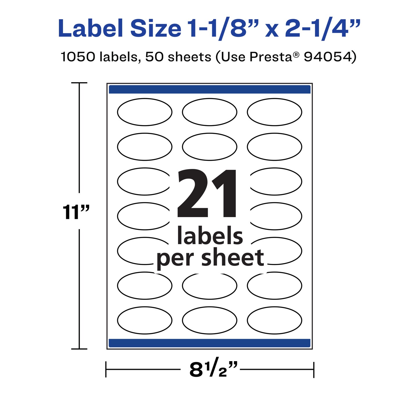 Avery Matte White Oval Labels, 1-1/8&#x22; x 2-1/4&#x22;