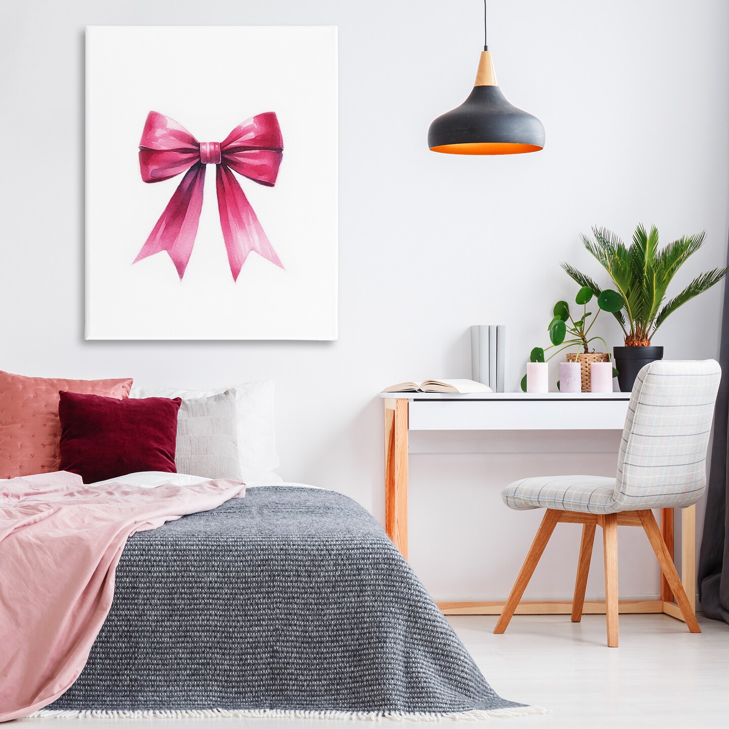 Stupell Industries Dark Magenta Ribbon Canvas Wall Art Design by Amanda Greenwood