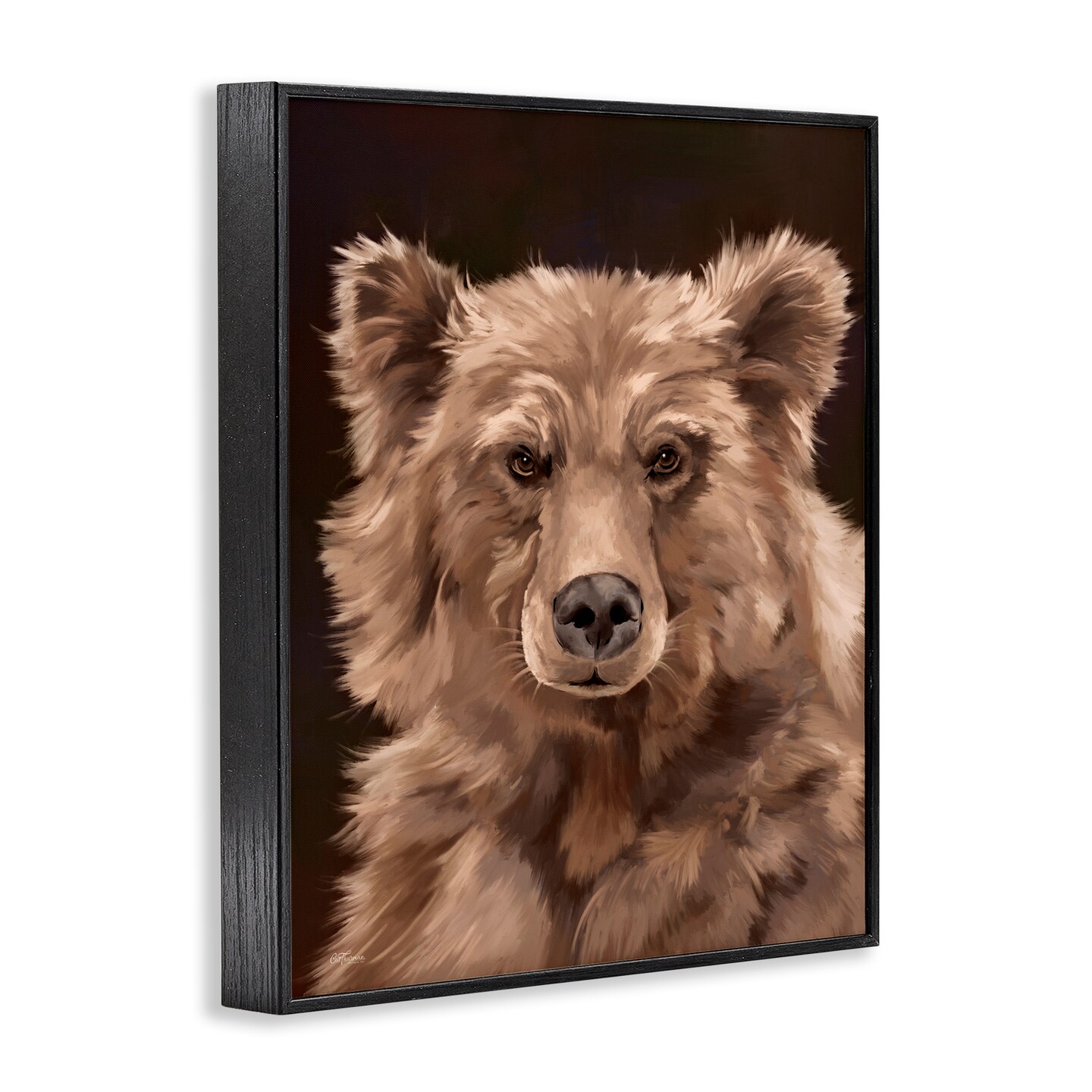 Stupell Industries Fluffy Bear Cub Framed Giclee Wall Art Design by Cat Thurman Designs