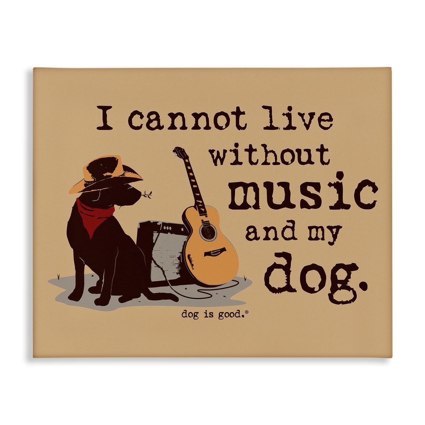 Stupell Industries Music & My Dog Canvas Wall Art Design by Dog Is Good