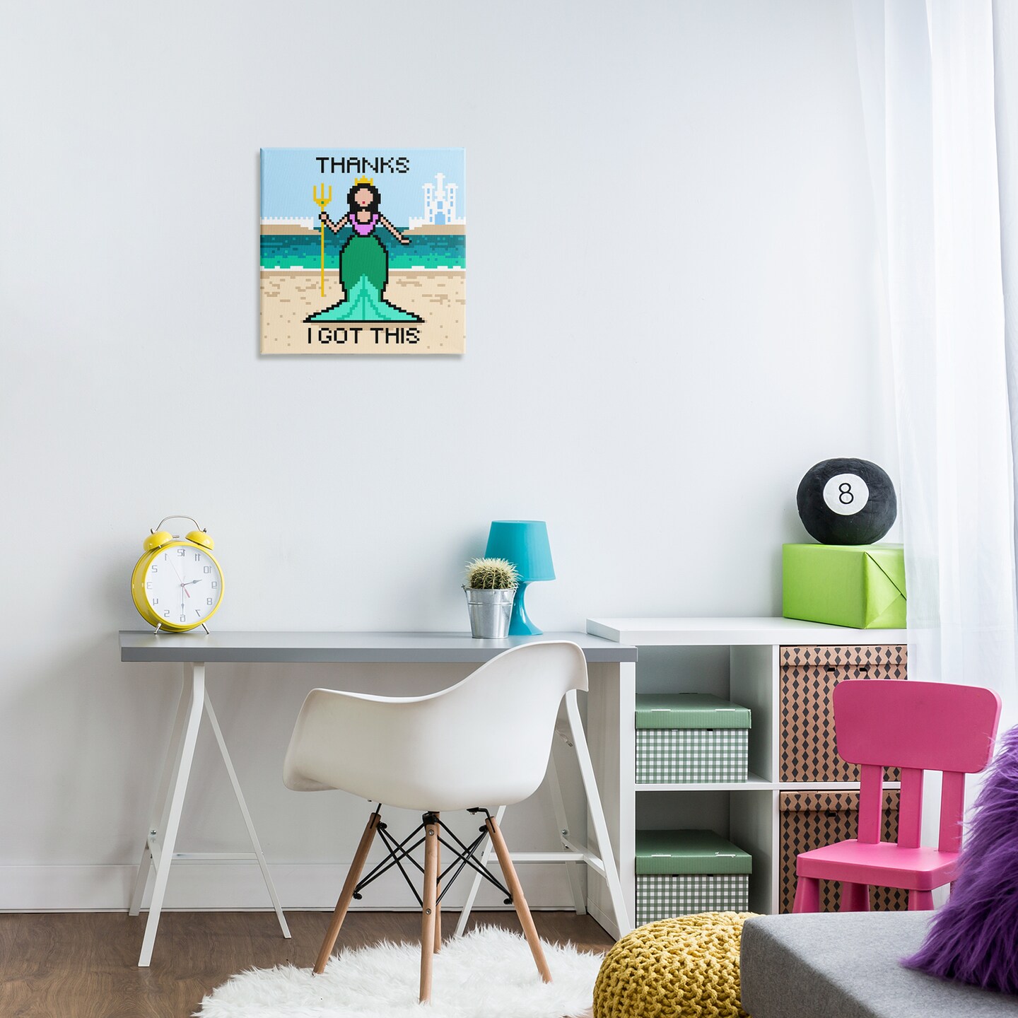 Stupell Industries I Got This Pixel Mermaid Canvas Wall Art Design by Grace Popp