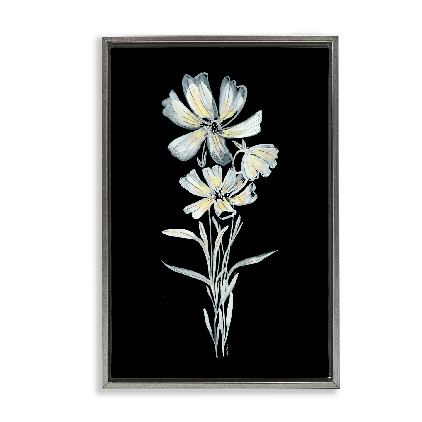 Stupell Industries Tall Floral Stems Framed Floater Canvas Wall Art Design by Leeza Hernandez