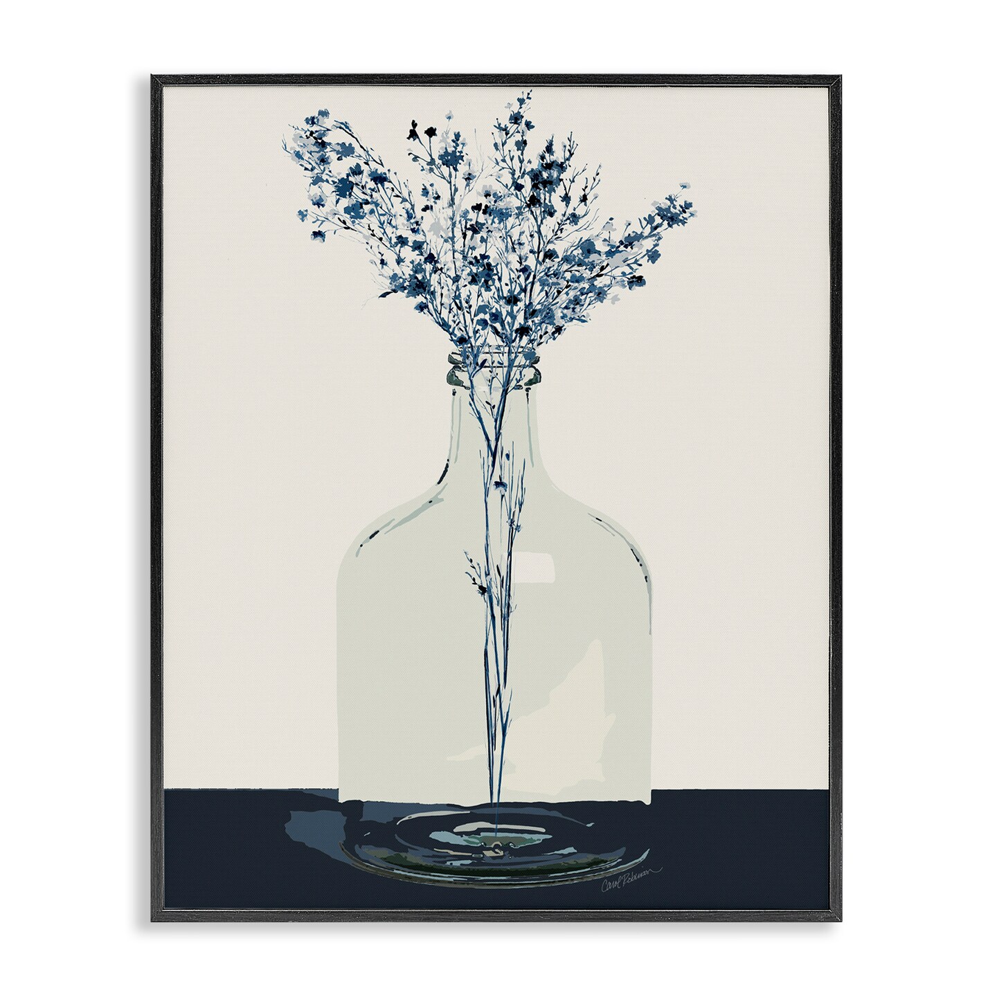 Stupell Industries Wildflowers in Glass Vase Framed Giclee Wall Art Design by Carol Robinson
