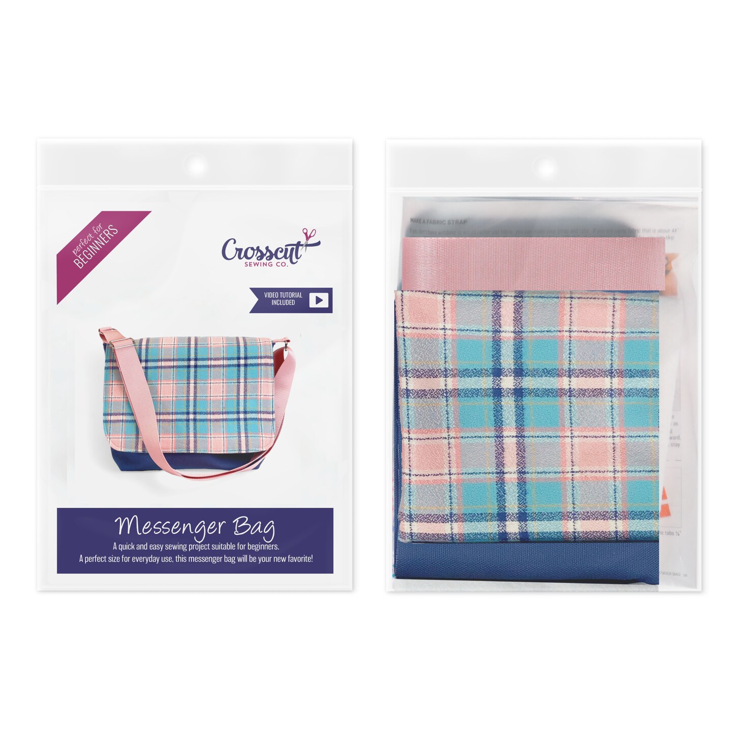 Crosscut Sewing Co.&#xAE; Messenger Bag Sewing Project Kit for Beginners