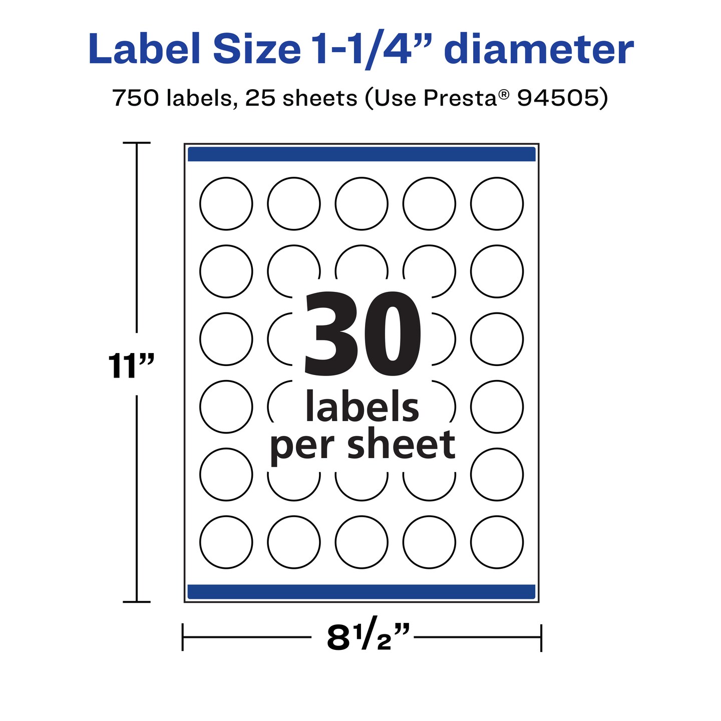 Avery Matte White Round Labels, 1.25&#x22; diameter