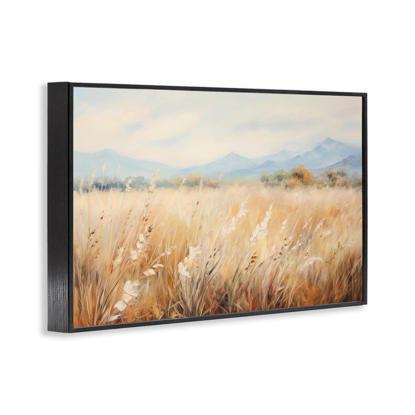 Stupell Industries Wheat Field Landscape Framed Giclee Wall Art Design by Petal Prints Design