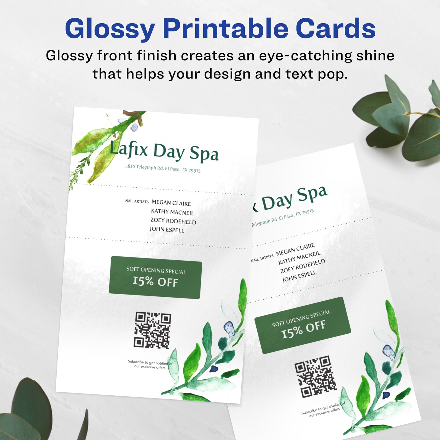 Avery 5-1/2&#x22; x 8-1/2&#x22; Rectangle, Glossy White Invitation Cards