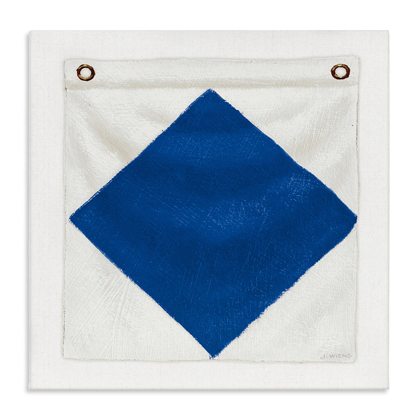 Stupell Industries Blue &#x26; White Nautical Flag Canvas Wall Art Design by James Wiens