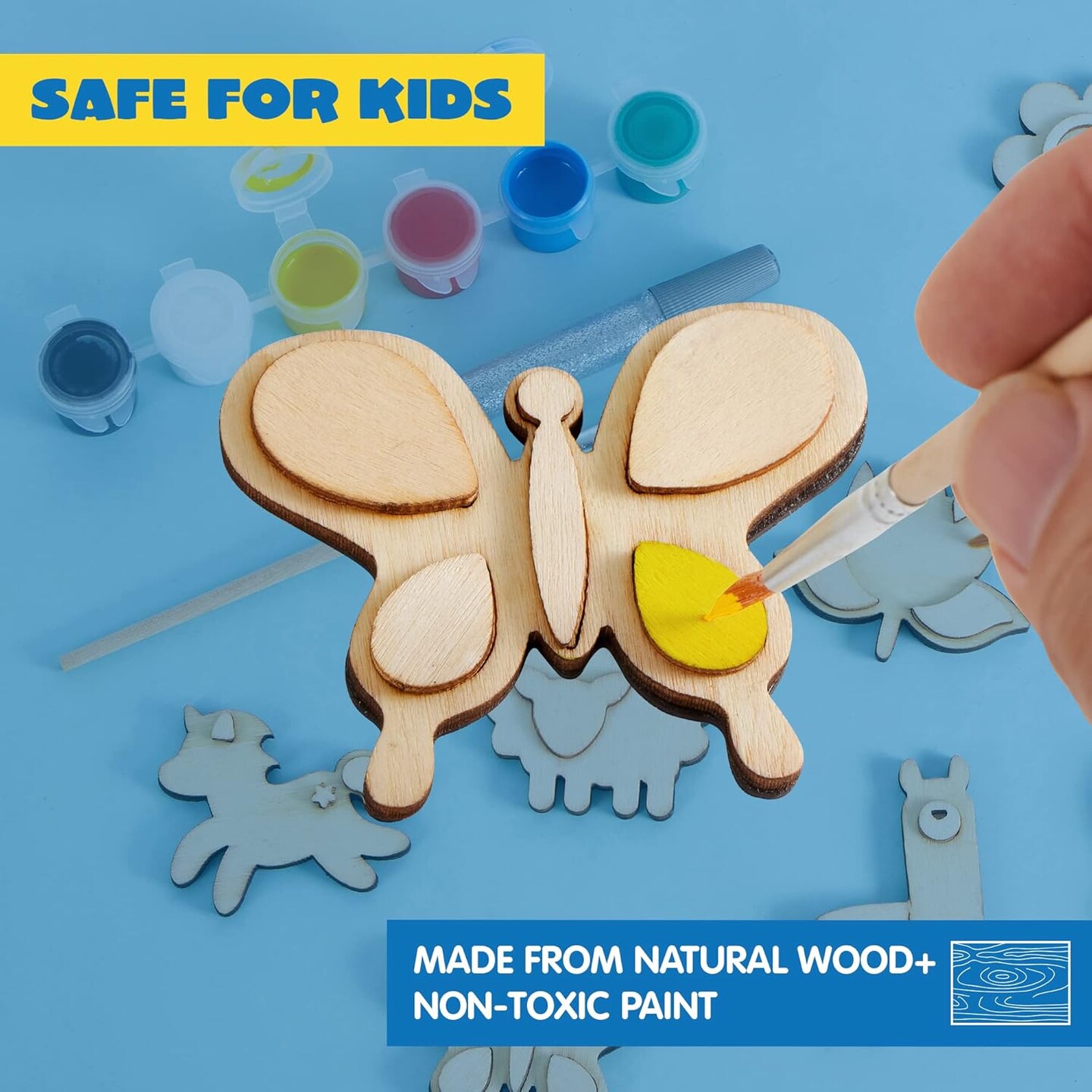 12 pcs Wooden Magnets, Spring Arts &#x26; Crafts for Boys and Girls