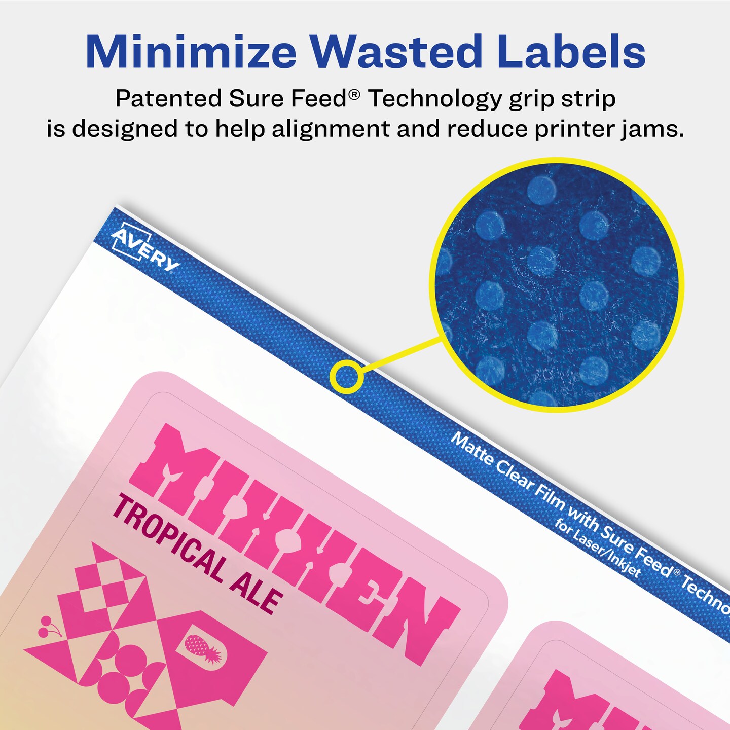 Avery Matte Clear Labels,  4&#x22; x 3&#x22; Rectangle