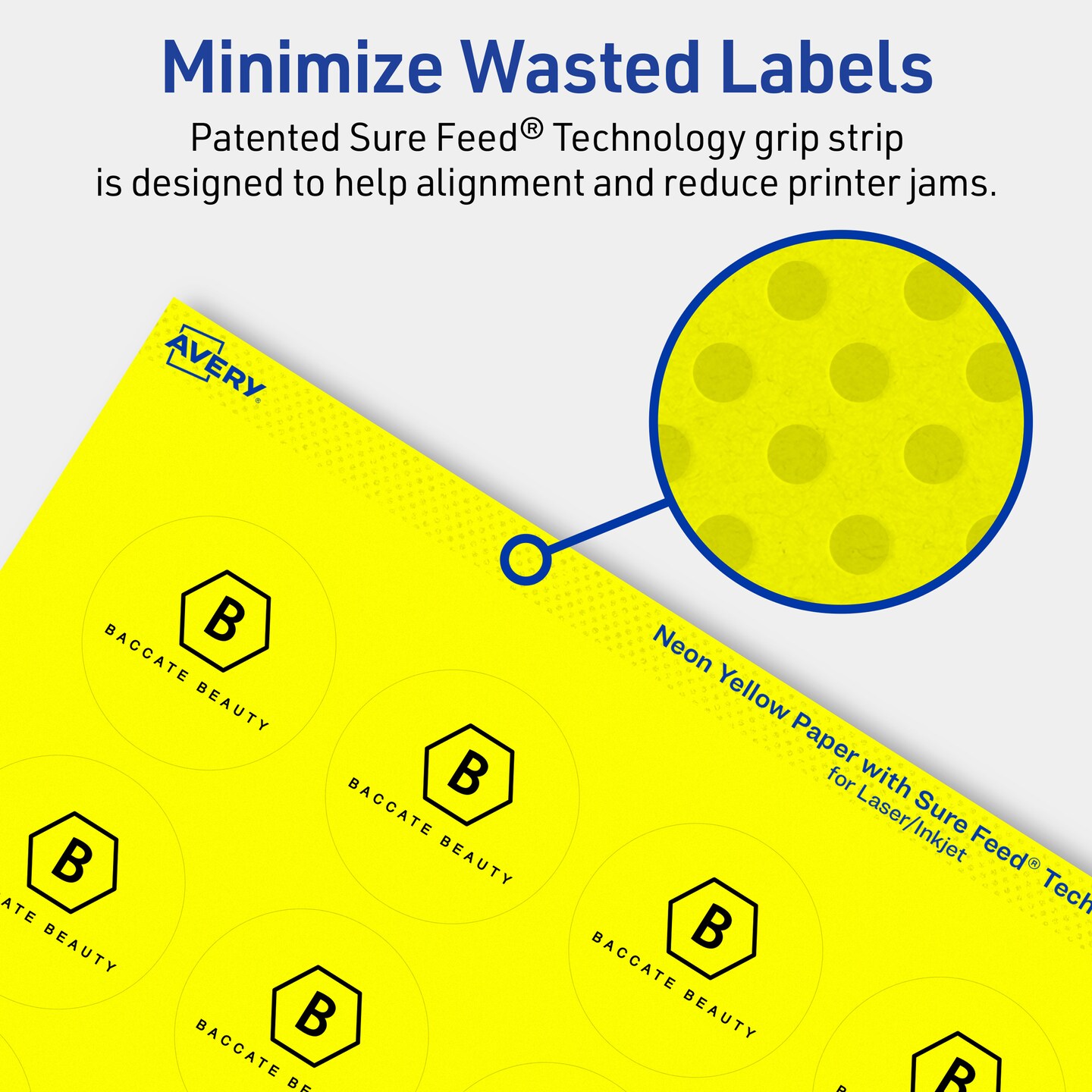 Avery Neon Yellow Paper Labels, 1-2/3&#x22; Diameter Round
