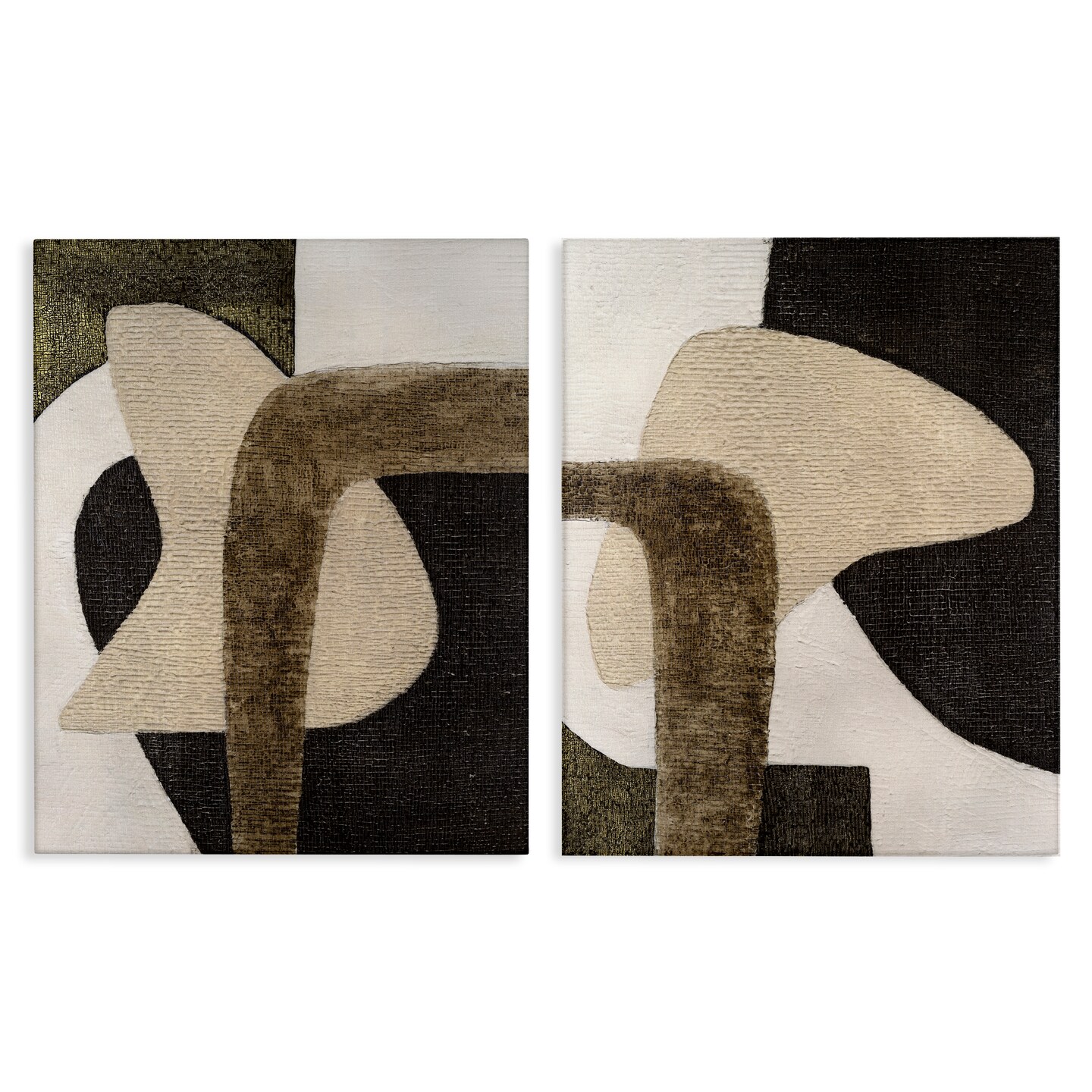 Stupell Industries Minimalist Brown Beige Shapes 2 pc Canvas Wall Art Set Design by Vanna Lam