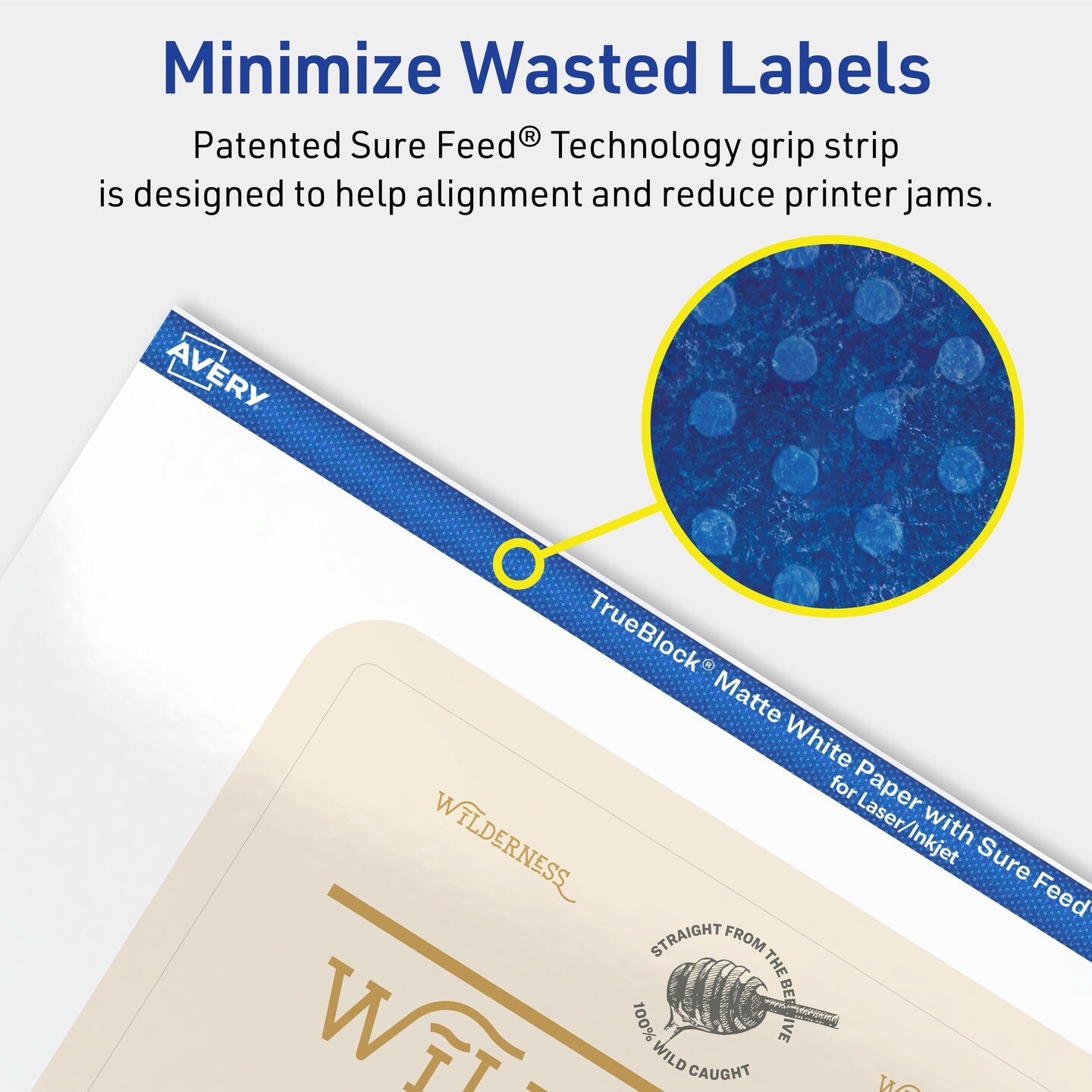 Avery TrueBlock Matte White Paper Labels,  4&#x22; x 5&#x22; Rectangle