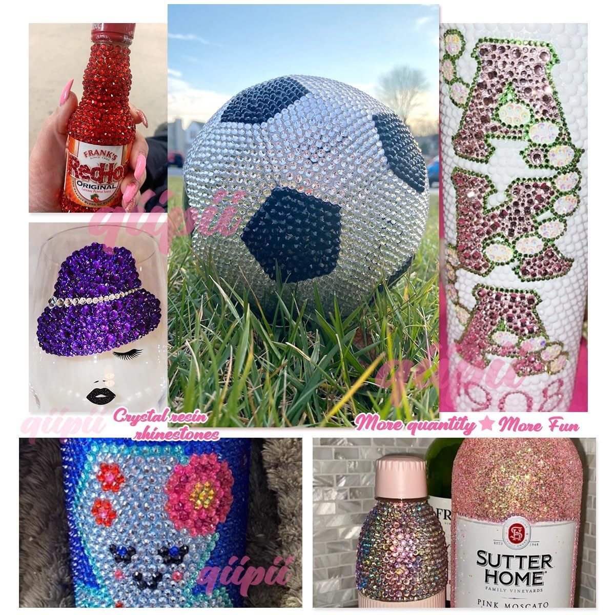 Silver Clear Flatback Resin Rhinestones with Glue - 2/3/4/5/6MM