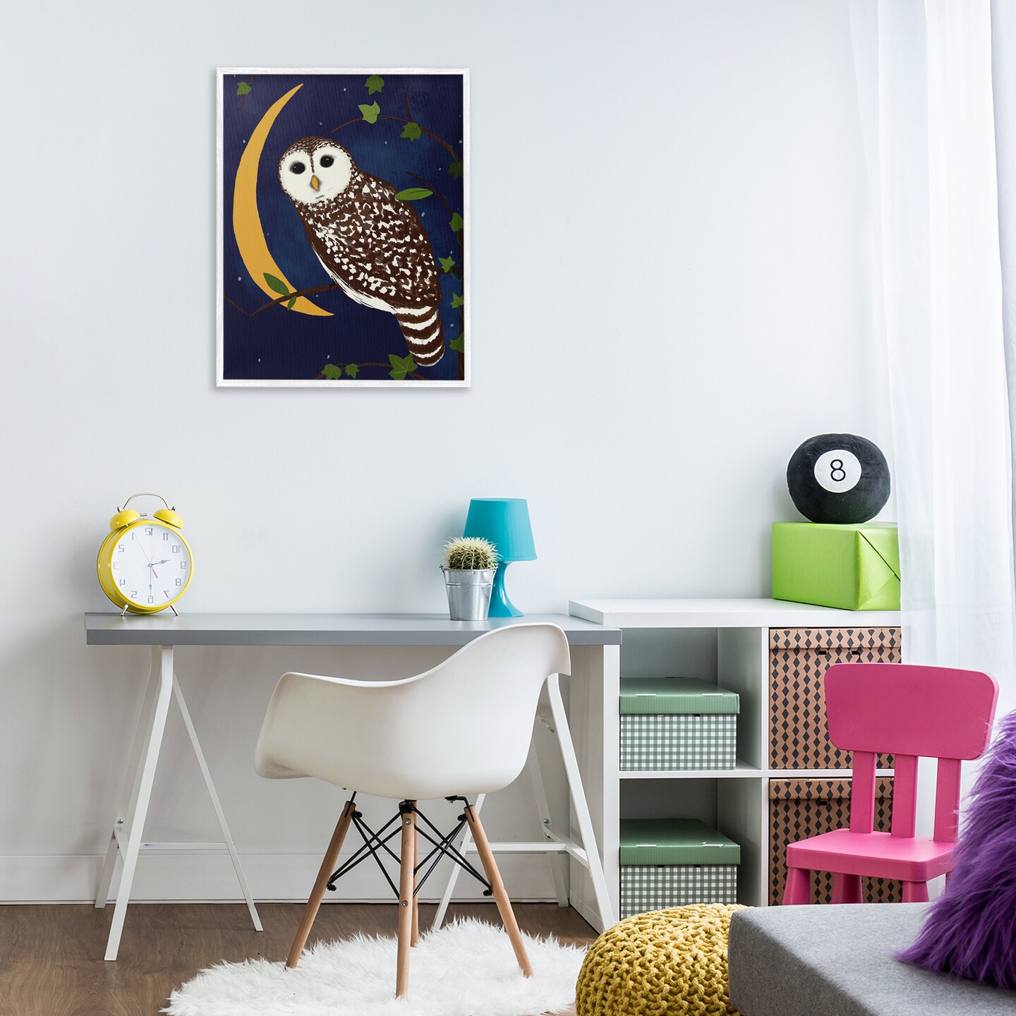 Stupell Industries Owl & Moon Forest Framed Giclee Wall Art Design by Michelle Ingari Designs