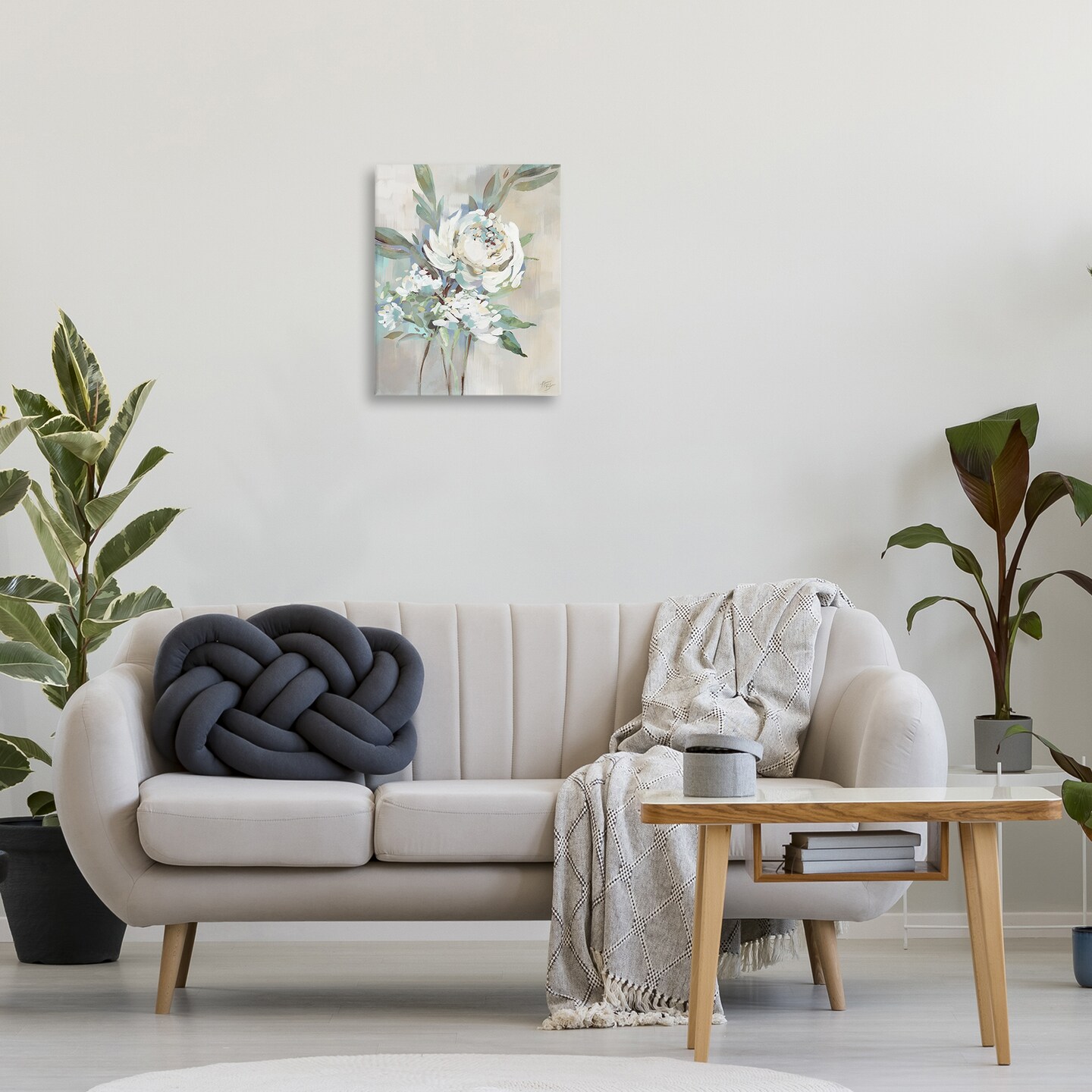 Stupell Industries Antique Rose & Baby's Breath Canvas Wall Art Design by Nina Blue