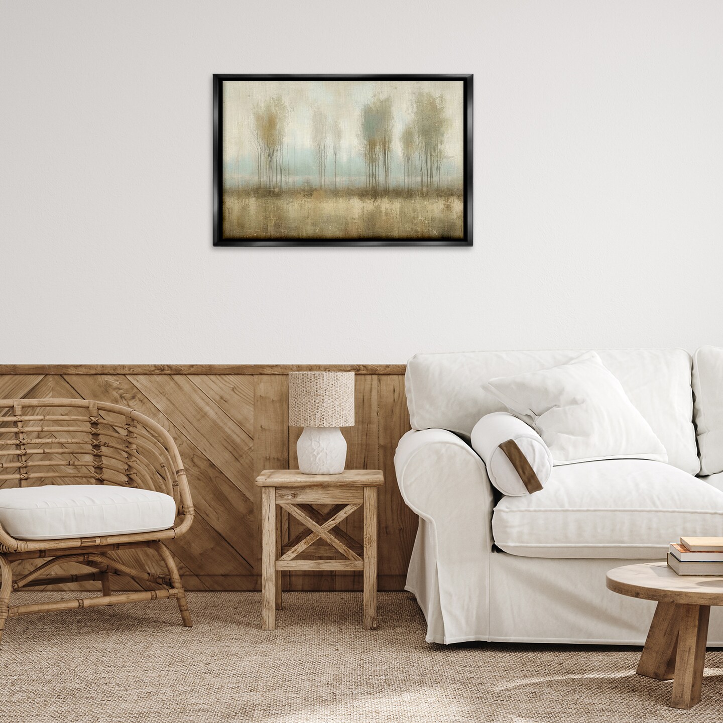 Stupell Industries Muted Forest View Floater Framed Canvas Wall Art Design by LSR Design Studio