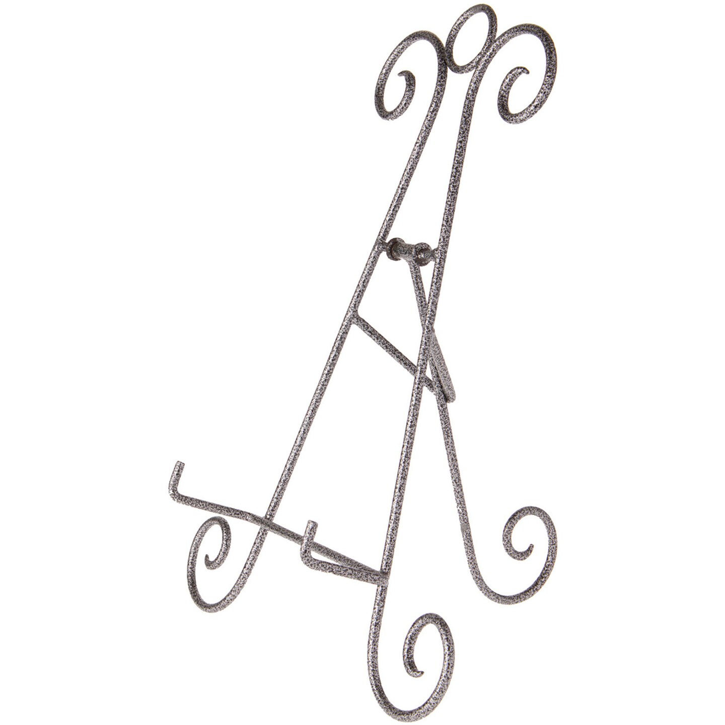 Bard's Scroll Antique Silver Collapsible Easel Stand, 15" H x 11.5" W x 8.5" D (For 11" - 11.5" Plates)