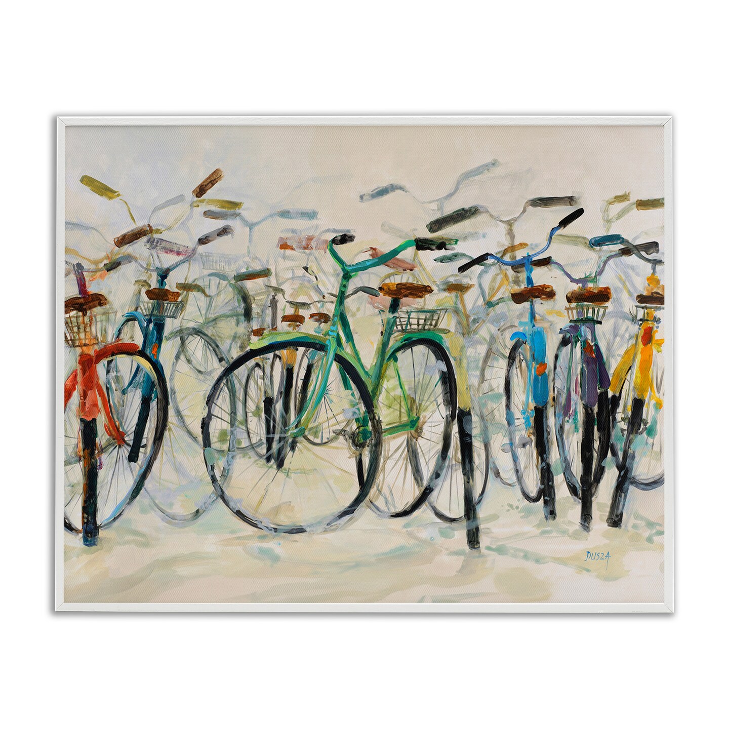 Stupell Industries Group of Bicycles Framed Giclee Design by Dusza
