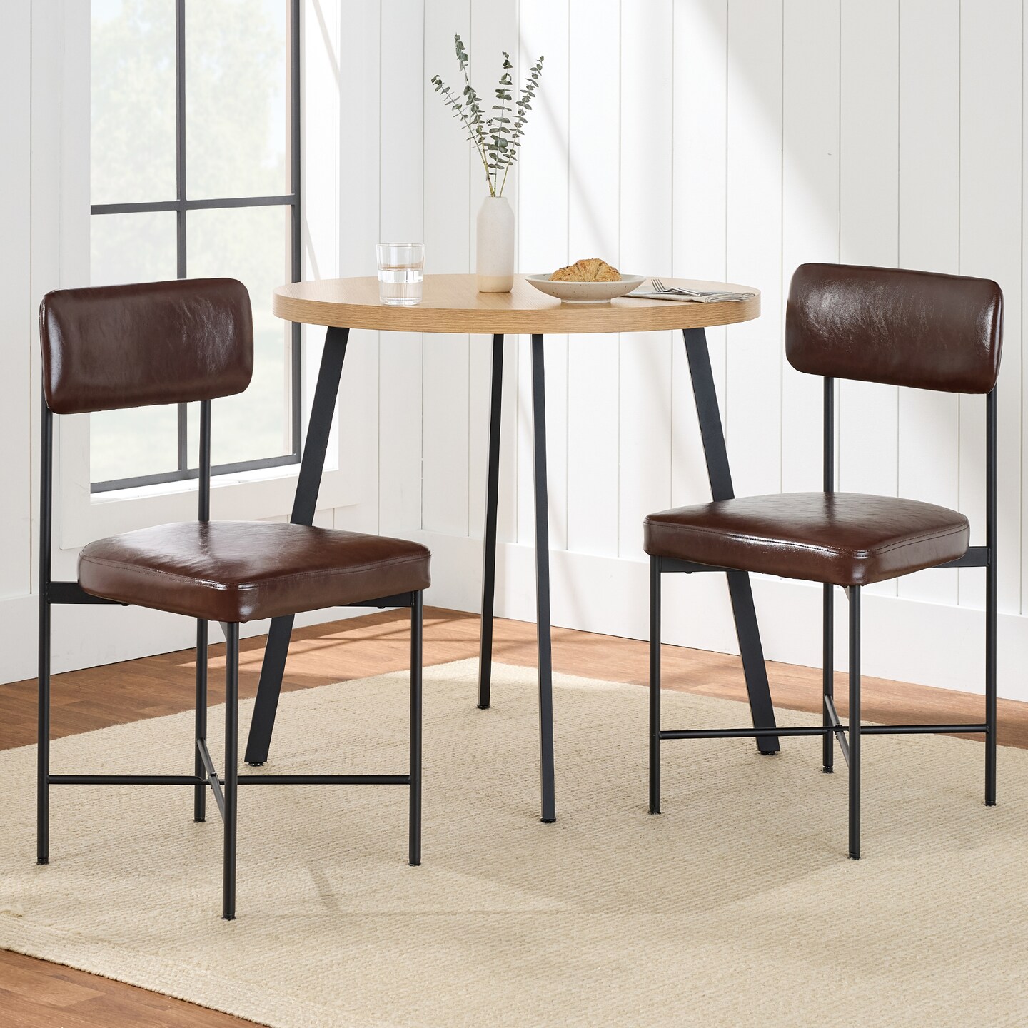 Best Choice Products Faux Leather Dining Chair Set of 2, Standard Height w/ Metal Frame
