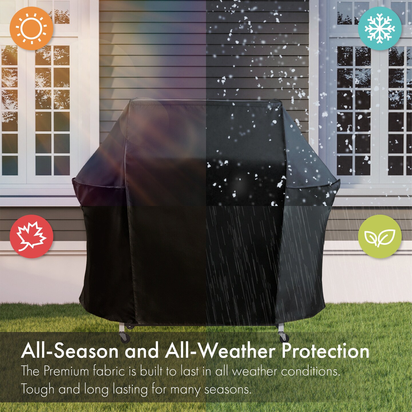 G128 Black Grill Cover | 64 inch | Gas Grill Cover Waterproof, UV Resistant BBQ Grill Cover, Fits Most Brands of Grills
