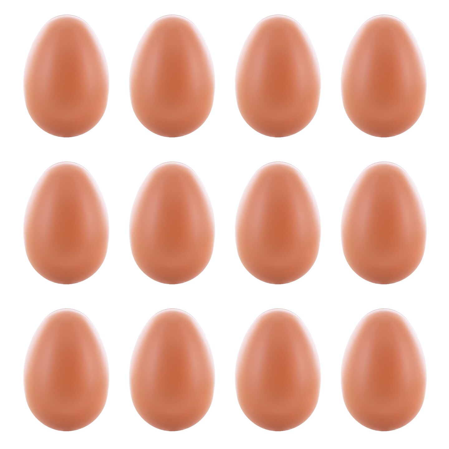 Set of 12 Brown Hollow Plastic Dummy Fake Nest Eggs 2.25 Inches