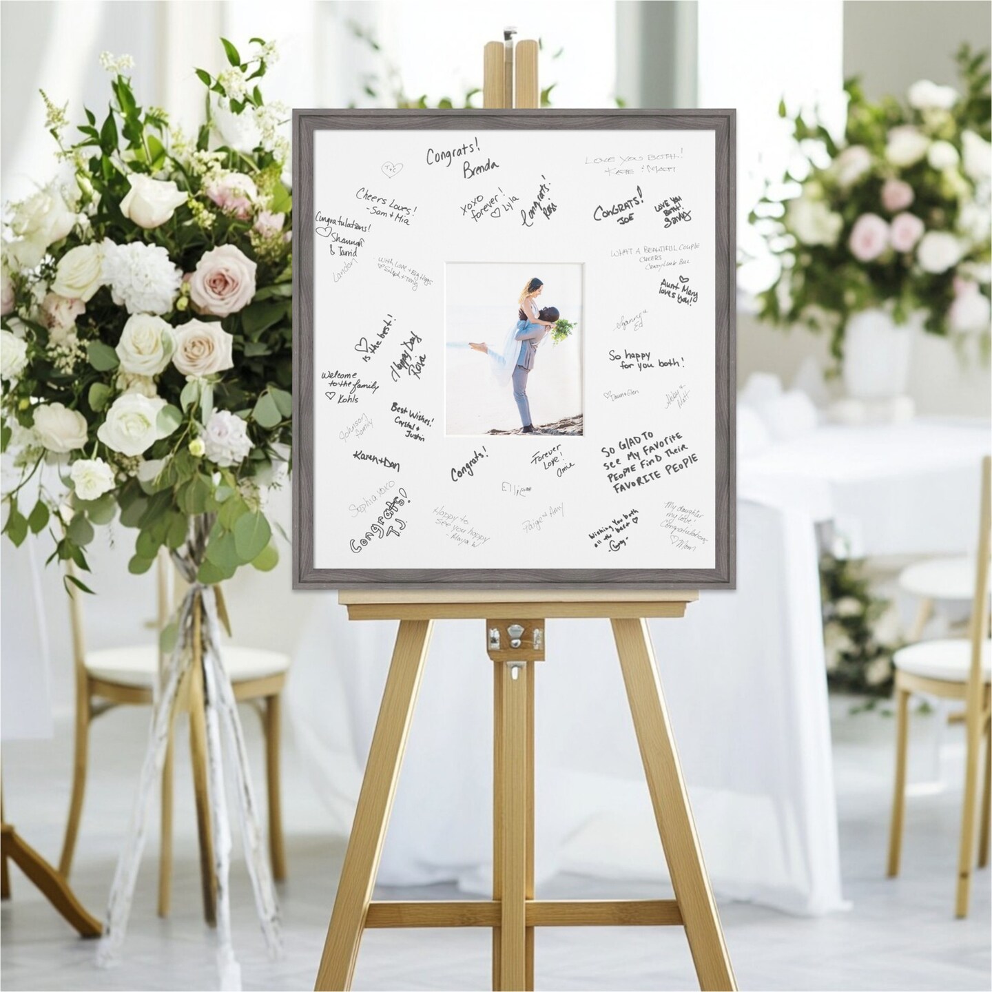 Florence Signature Mat Picture Frame, Photo Frame Wedding Guest Book Alternative, Autograph Picture Mat for Signature Board, Wedding Celebrations Graduations Support Encouragement or Retirement