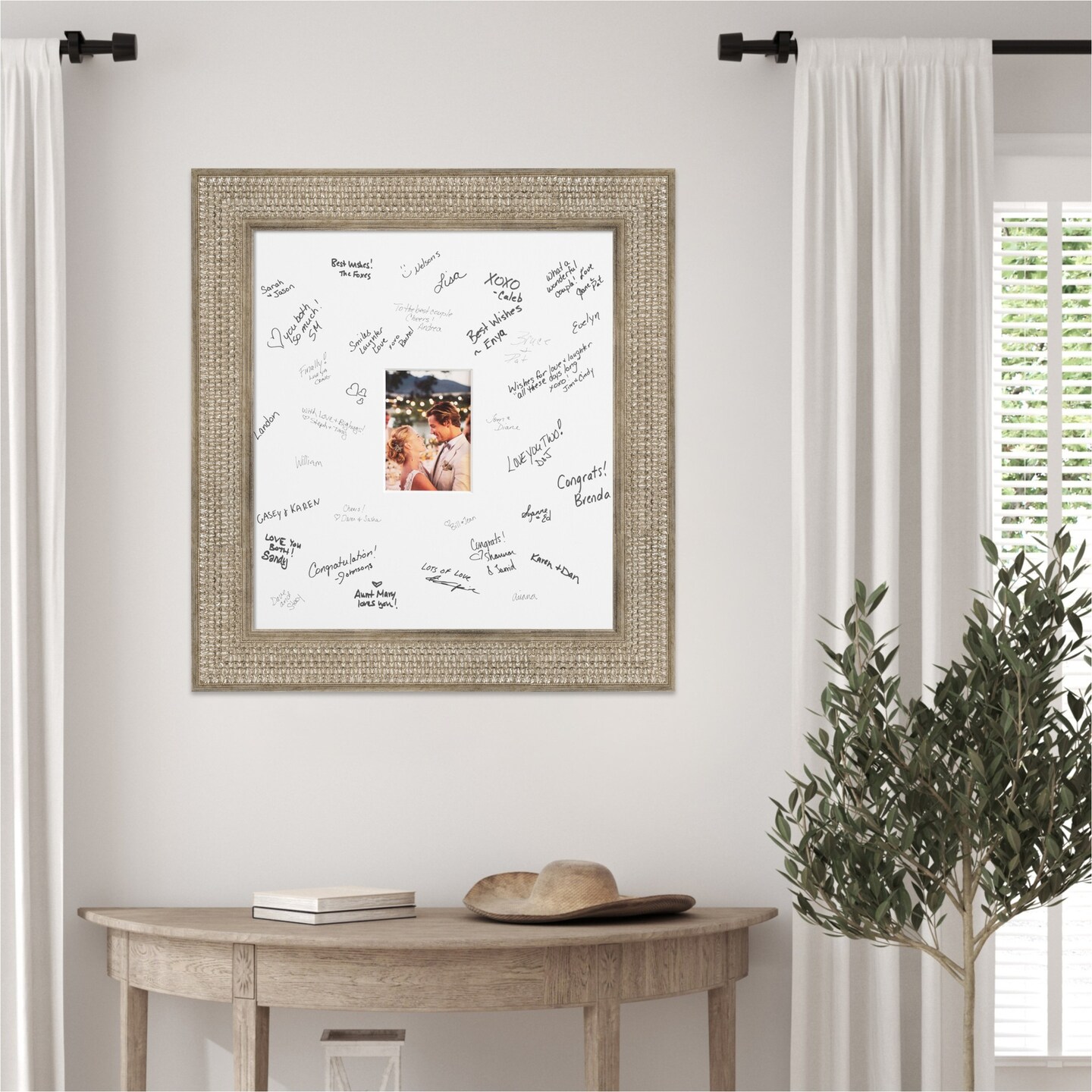 Trellis Signature Mat Picture Frame, Photo Frame Wedding Guest Book Alternative, Autograph Picture Mat for Signature Board, Wedding Celebrations Graduations Support Encouragement or Retirement