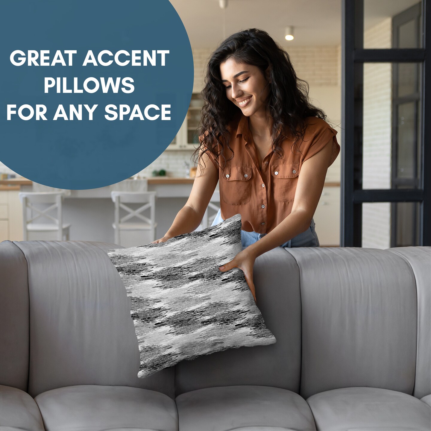 Americanflat Abstract Blurred Throw Pillow with Premium Polyester