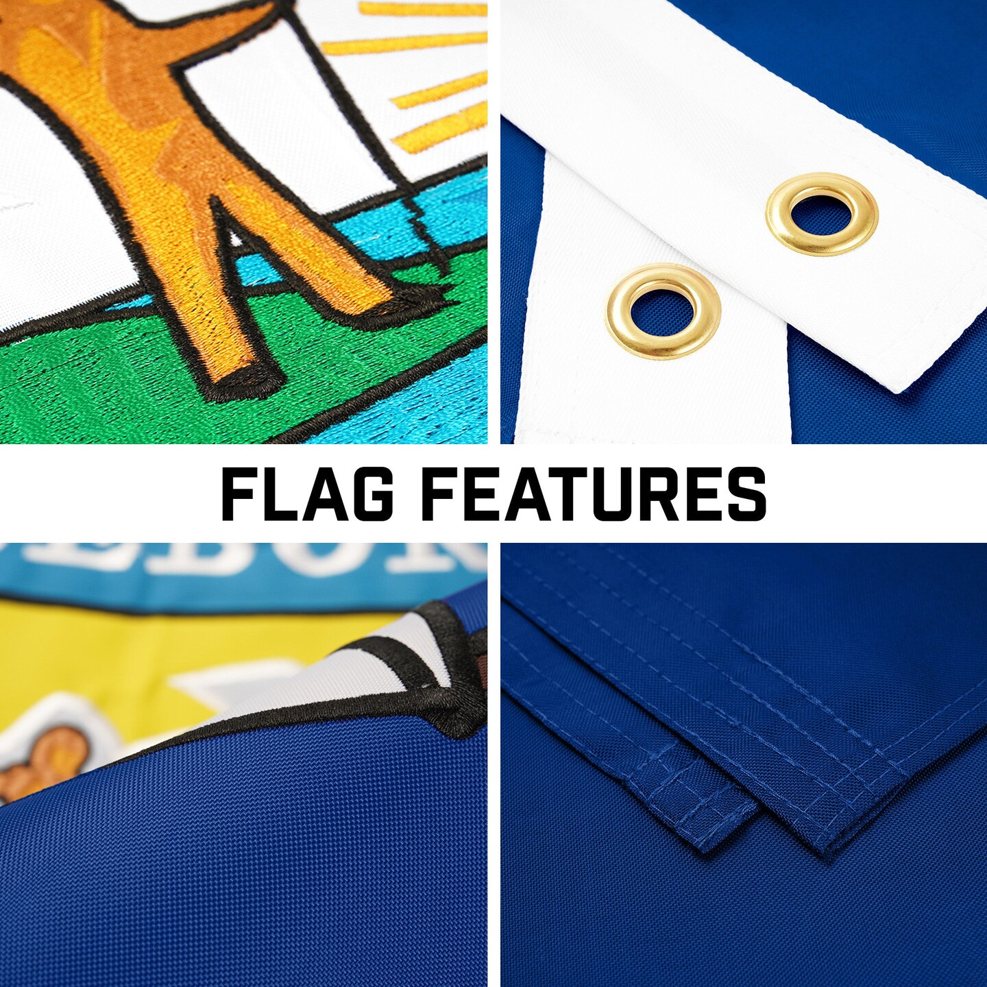 G128 Combo Pack: 16 Ft Telescoping Aluminum Flagpole (Black) &#x26; Michigan MI State Flag 3x5 Ft, ToughWeave Series Embroidered 300D Polyester | Pole with Flag Included