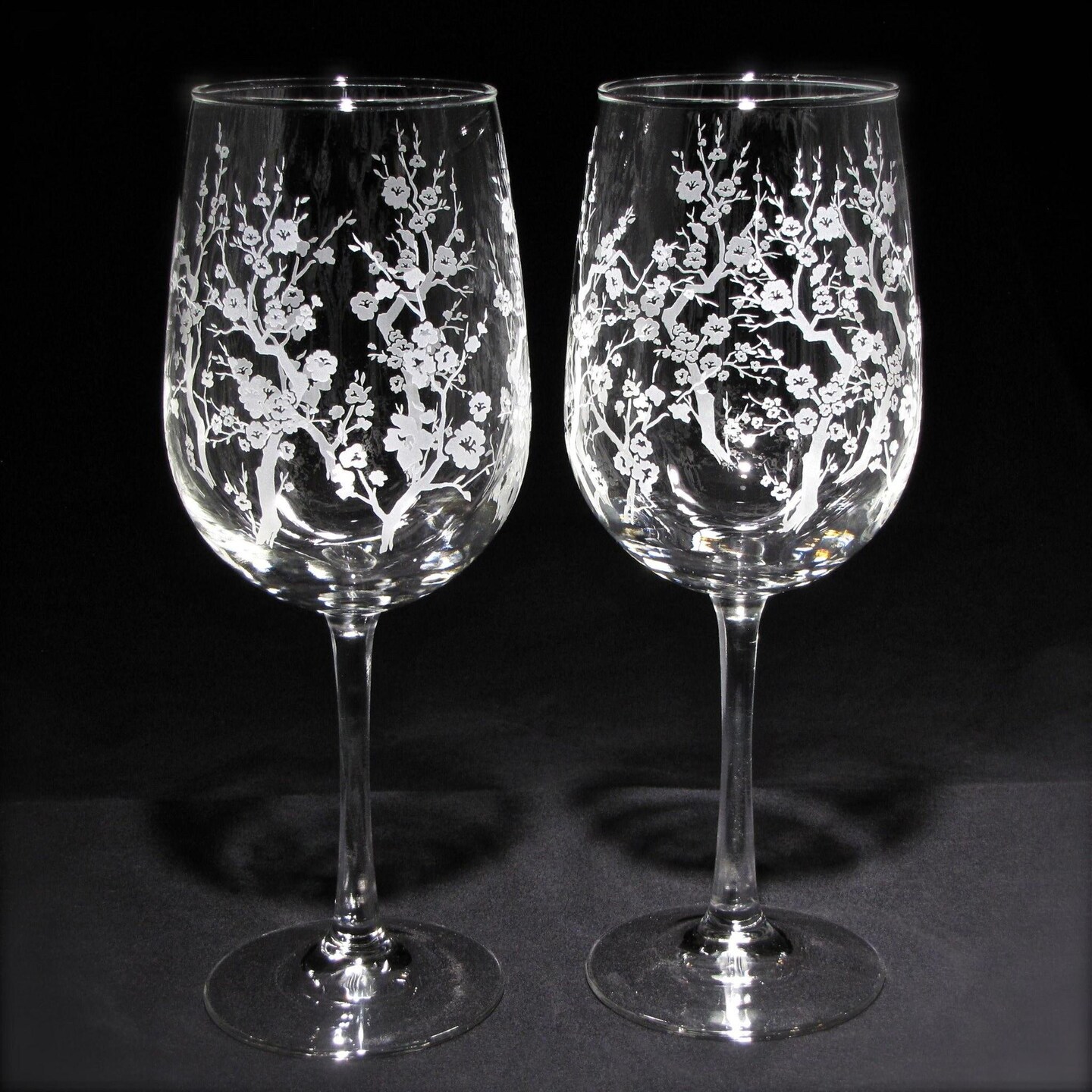 2 Cherry Blossom Wedding Wine Glasses Spring Wedding Gift | MakerPlace by  Michaels