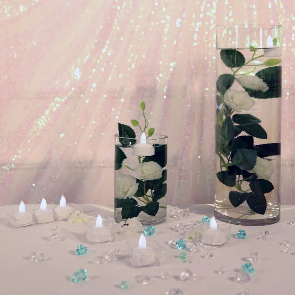 12 pcs White LED Tealight Floating Candles Lights Wedding Events Decorations