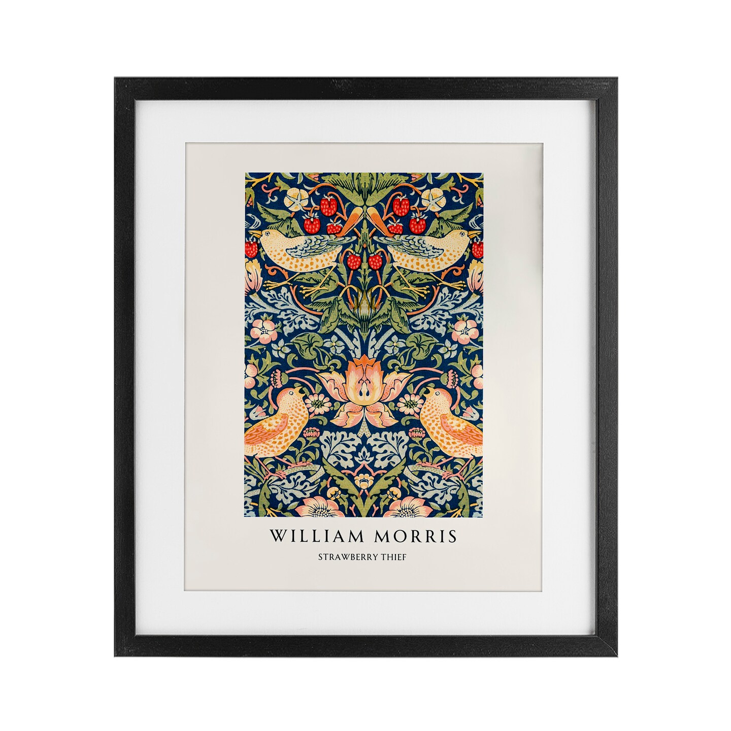 Stupell Industries William Morris Strawberry Thief Black Framed Print Under Glass, design by Vintage Hustle