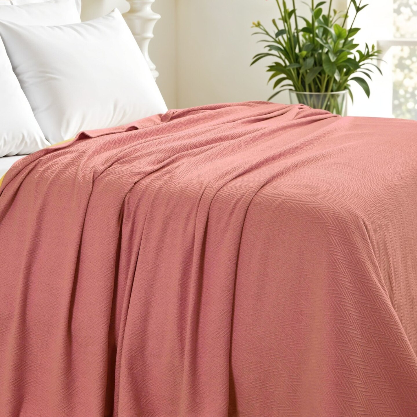 Edge Collections - 90" x 88" - Pink - Soft Chevron Blanket for Cozy Sleep - 1 Piece
