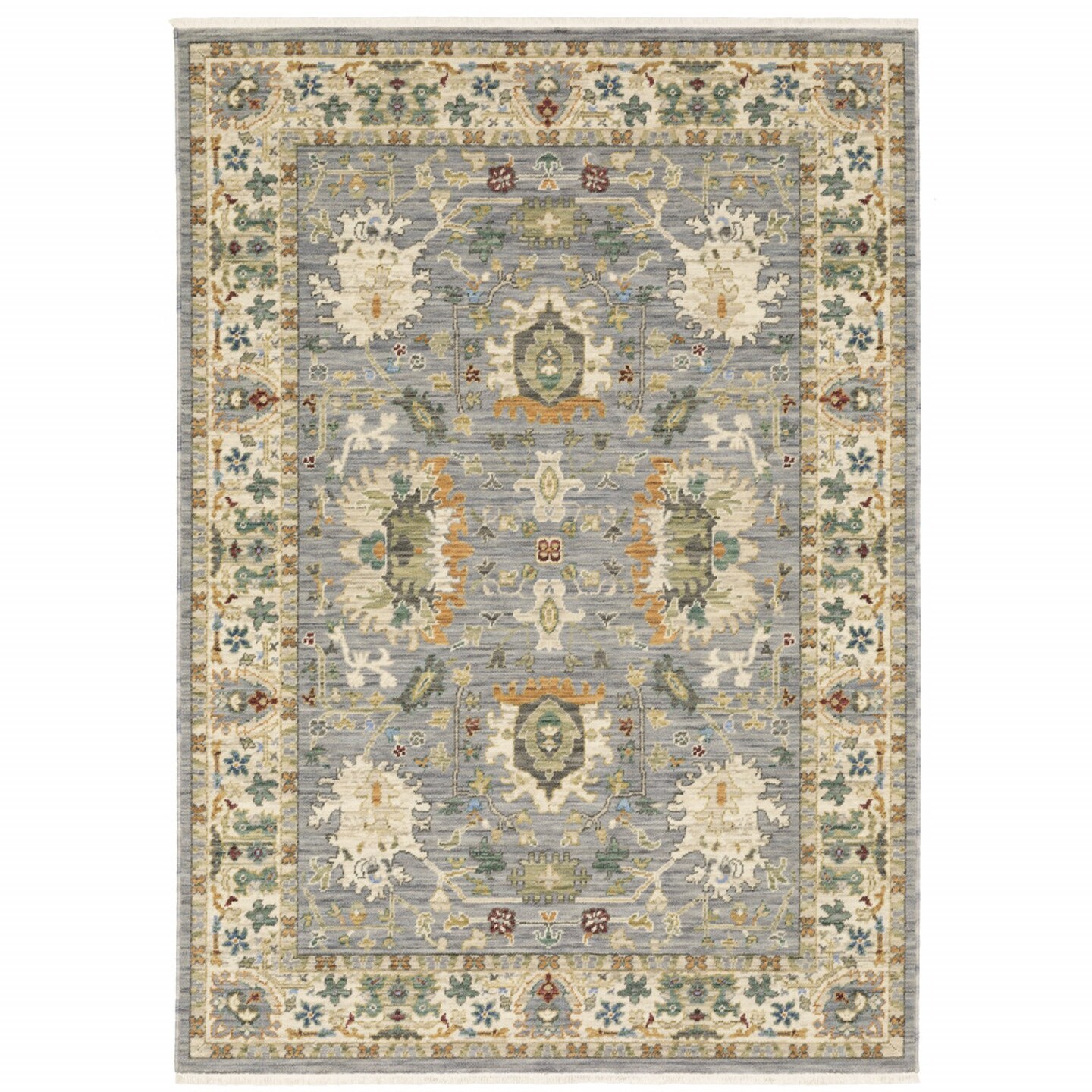 Edge Collections - 2' X 6' - Multicolor - Oriental Runner Rug with Fringe for Elegant Hallways - 1 Piece