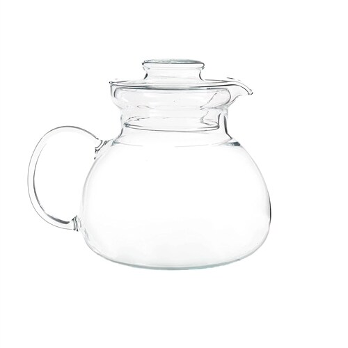 1.5 Quart Clear Borosilicate Glass Teapot with Microwave Safe for 6-7 Cups and Stove Top