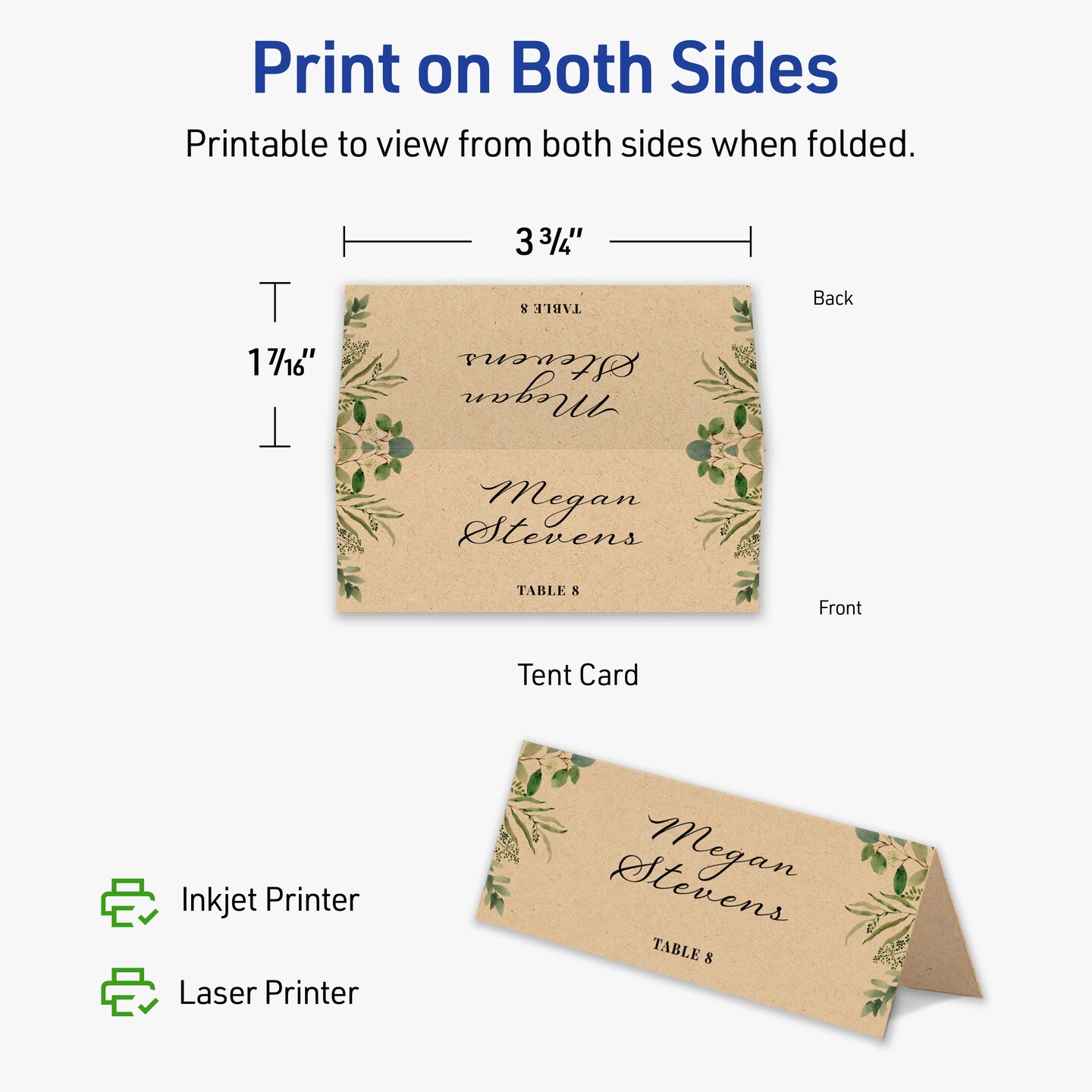 Avery Kraft Brown Place Cards, 1-7/16&#x22; x 3-3/4&#x22; Rectangle