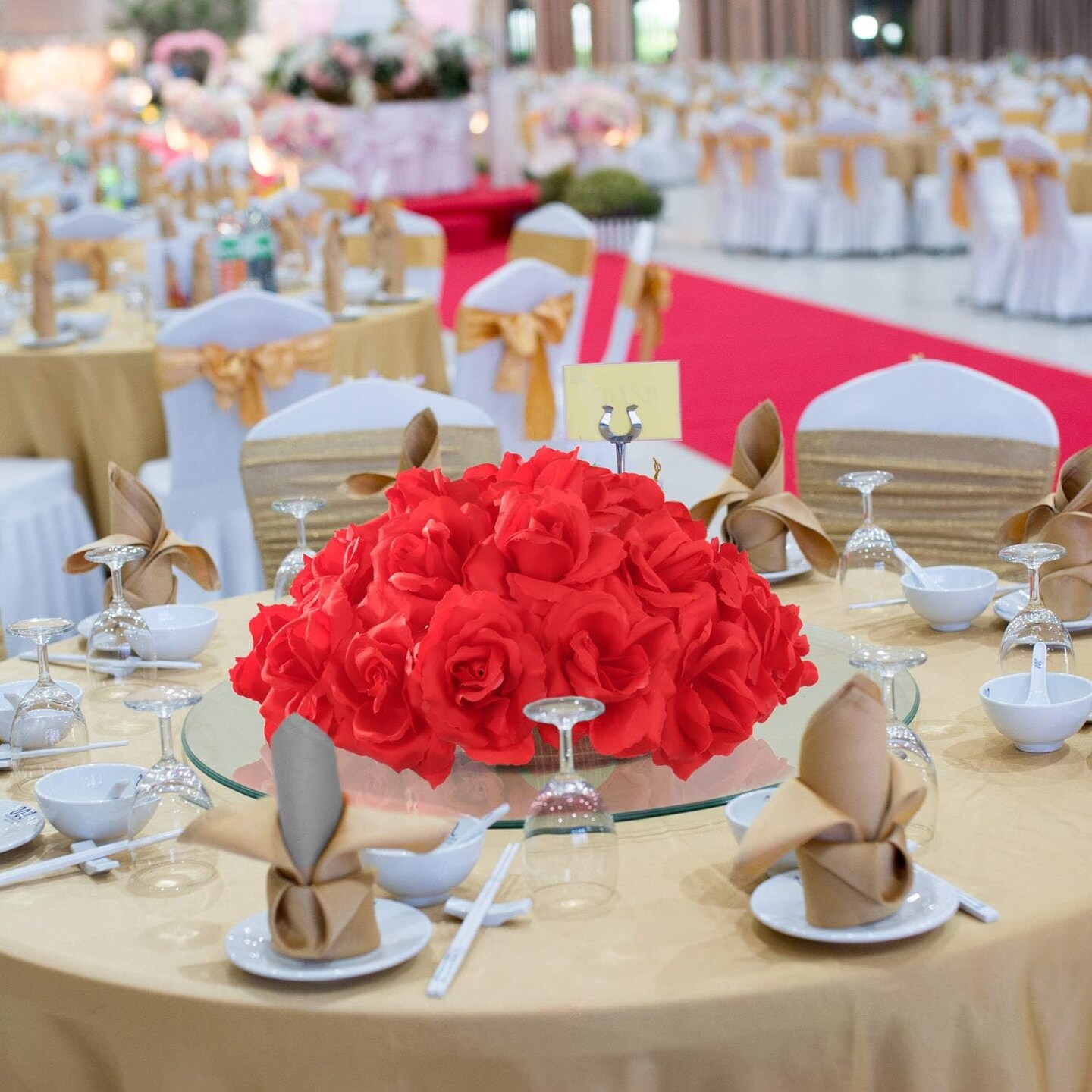 400Pcs Red Silk Roses | 8-Pack Real Touch Flower Picks – 8-Inch Stems for Weddings, Gifts & DIY Decor