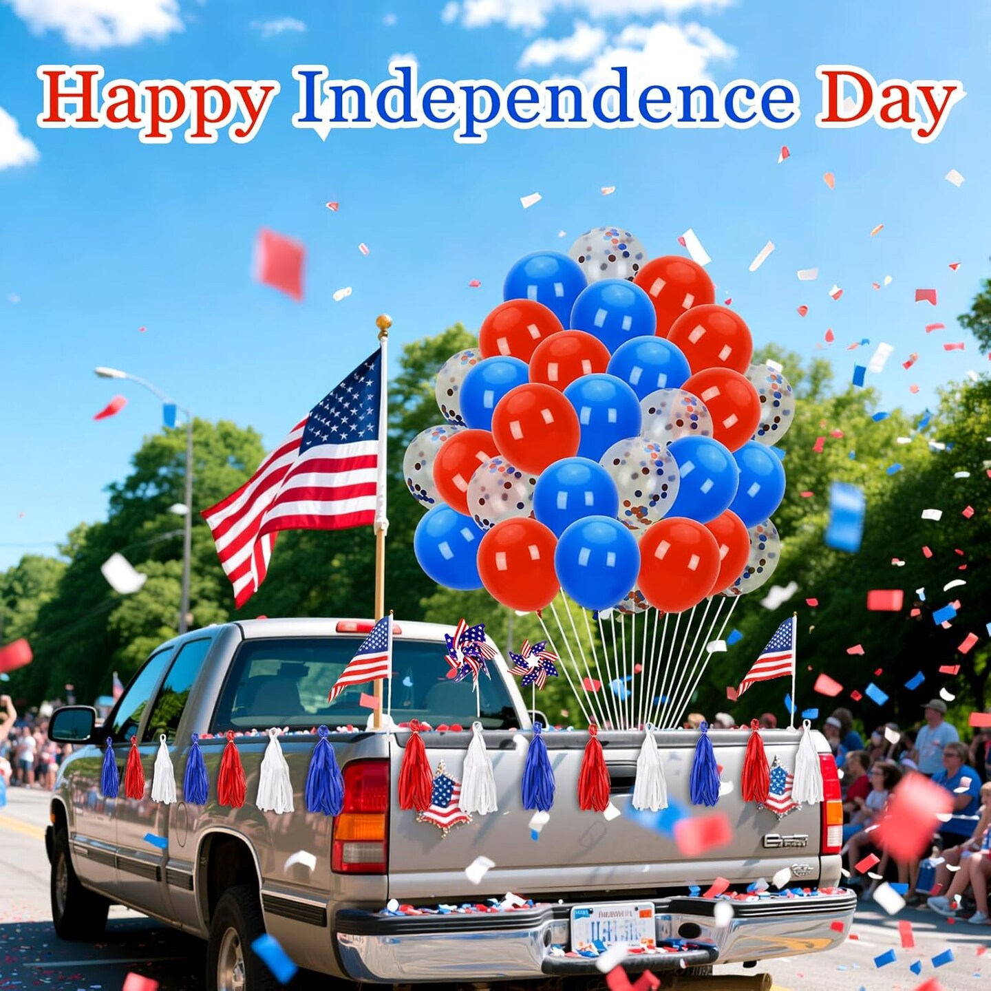 56 Pcs Patriotic Bike Decoration Kit 4th of July Red White Blue