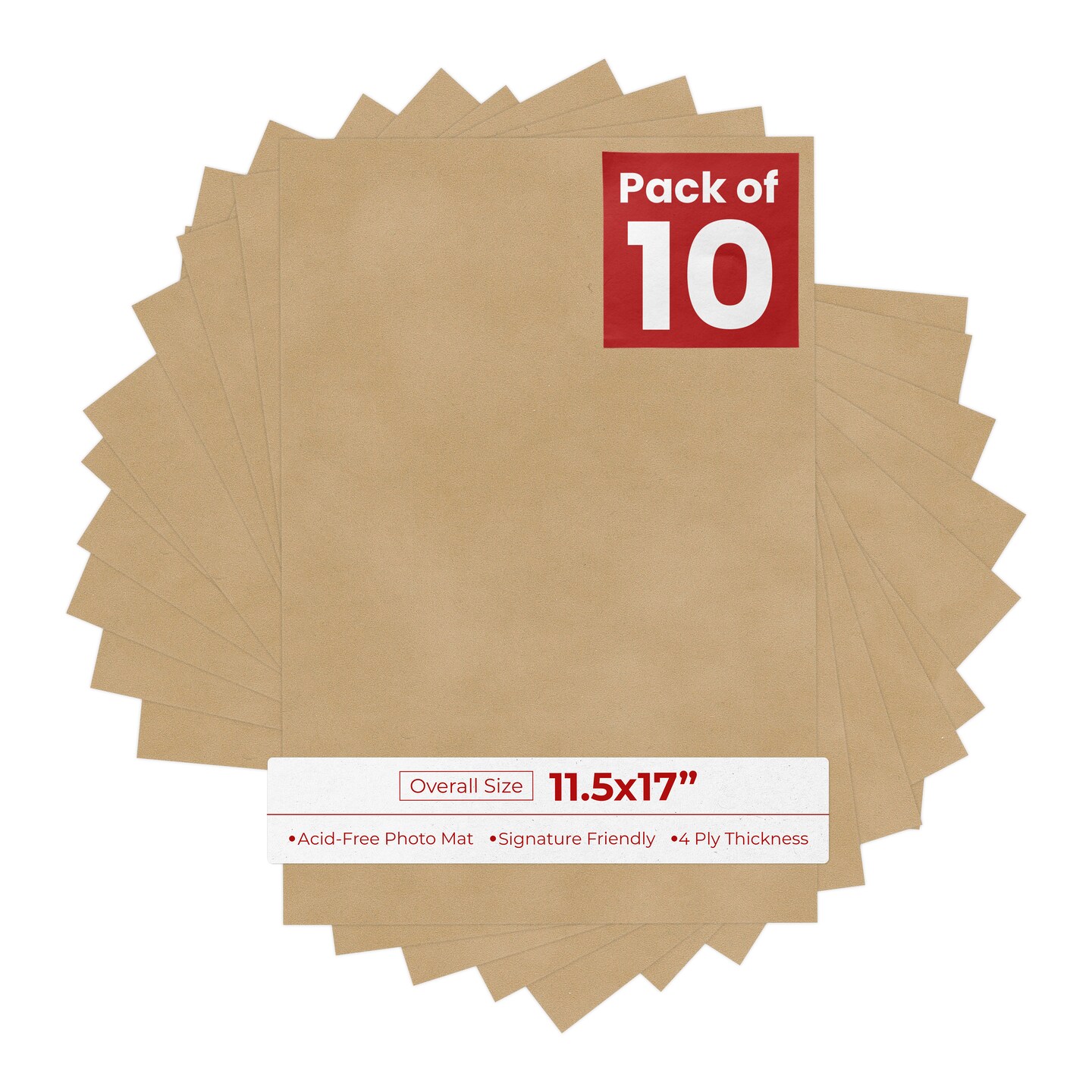 Beige Suede 11.5x17 Uncut Mat Board - Blank Sheets, No Opening