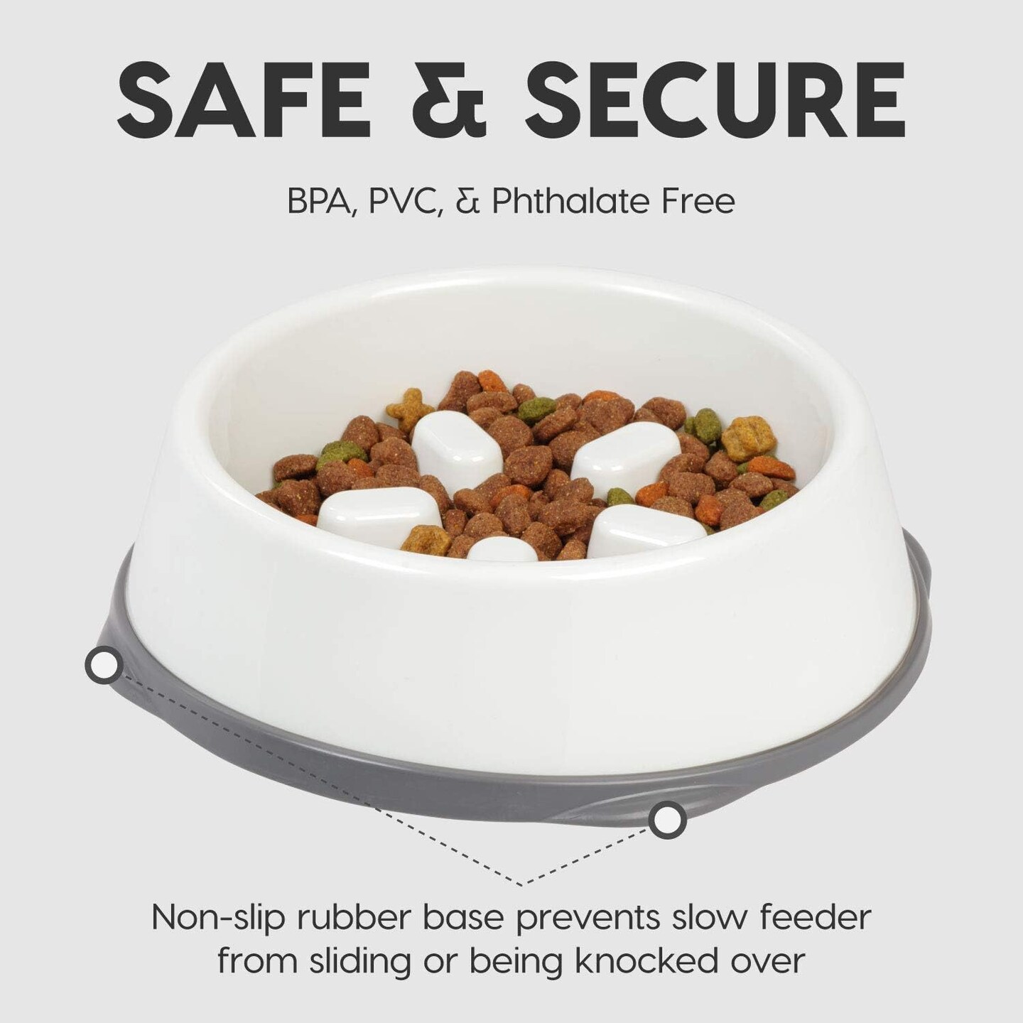 IRIS USA 2Cup/4Cup Slow Feeder Dog Bowl for Pets