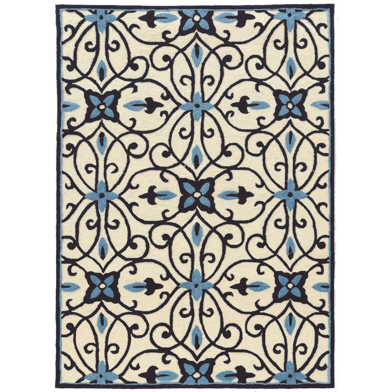 Trio Gardenia Ivory Blue Area Rug 5X7 Transitional Design | Michaels