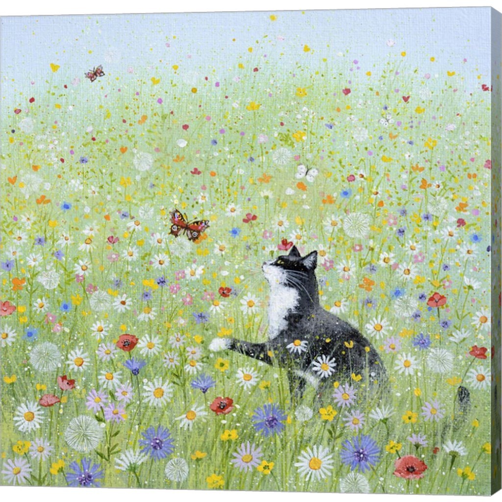 Cat in a Meadow by Lucy Grossmith 12&#x22; x 12&#x22; Canvas Wall Art