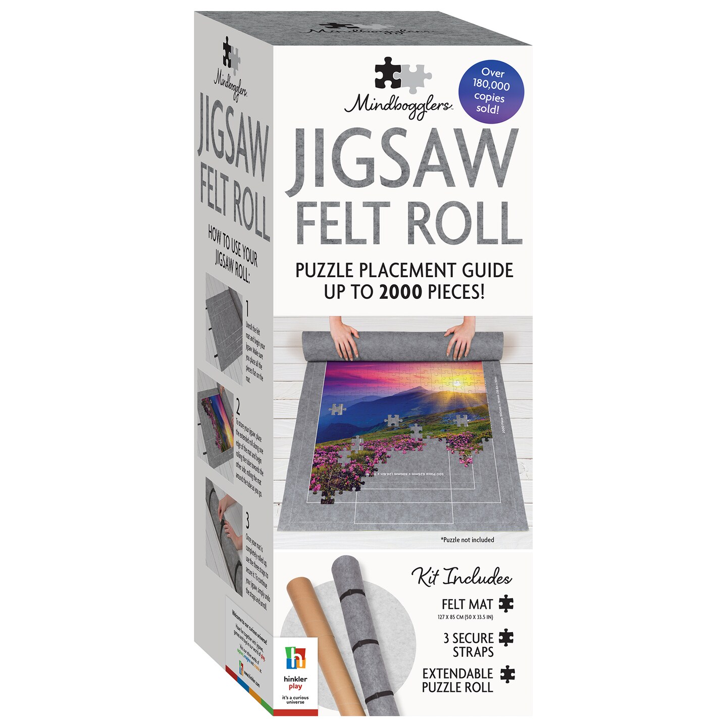 Mindbogglers Felt Mat Jigsaw Roll - Preserve Jigsaw Progress - Store Jigsaws Compactly - Puzzle Essentials - Hobbies - Jigsaw Accessories for Kids and Adult Enthusiasts - Save Space and Take Jigsaws on the Go