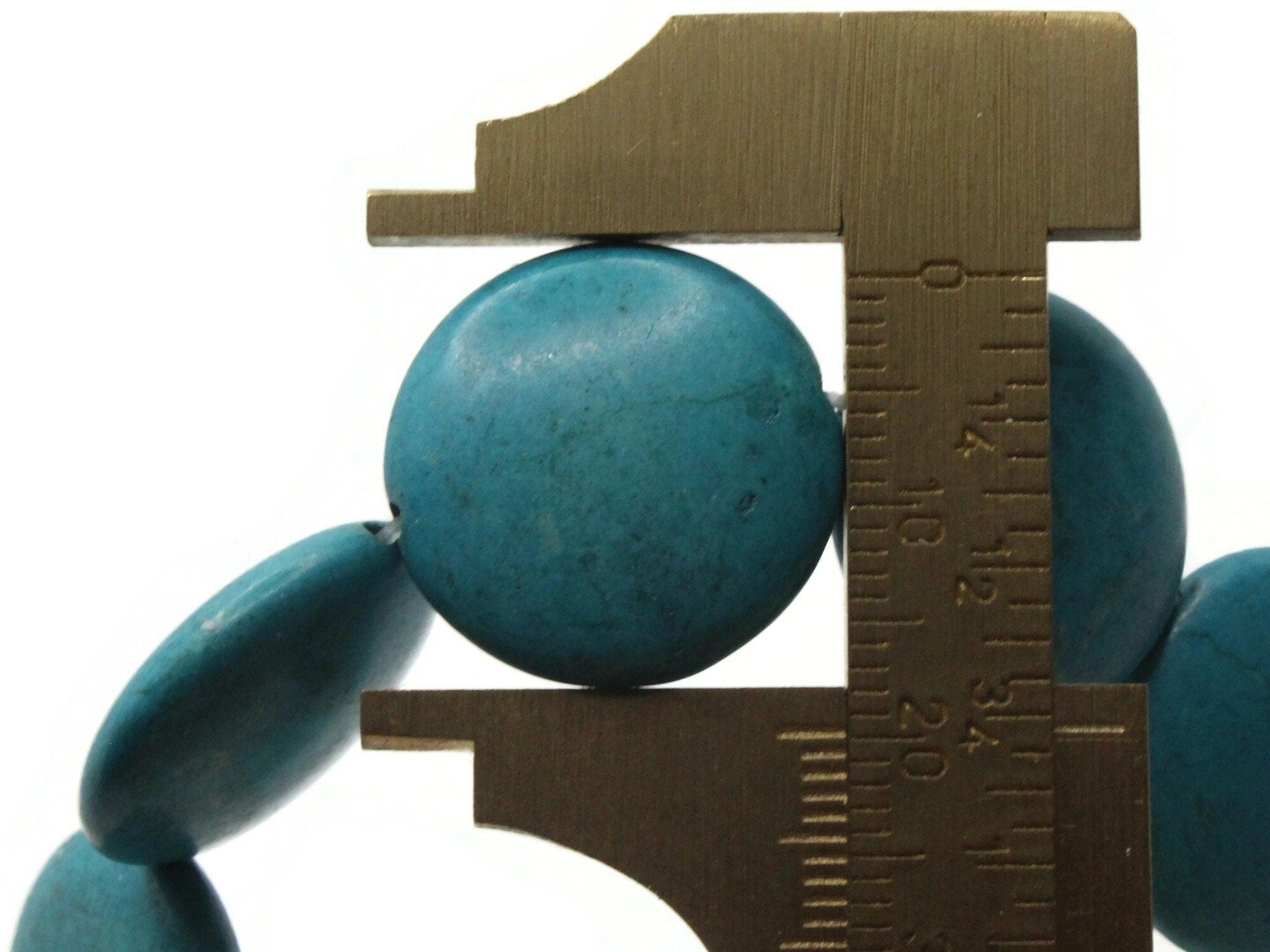 22 20mm Synthetic Turquoise Blue Coin Gemstone Beads