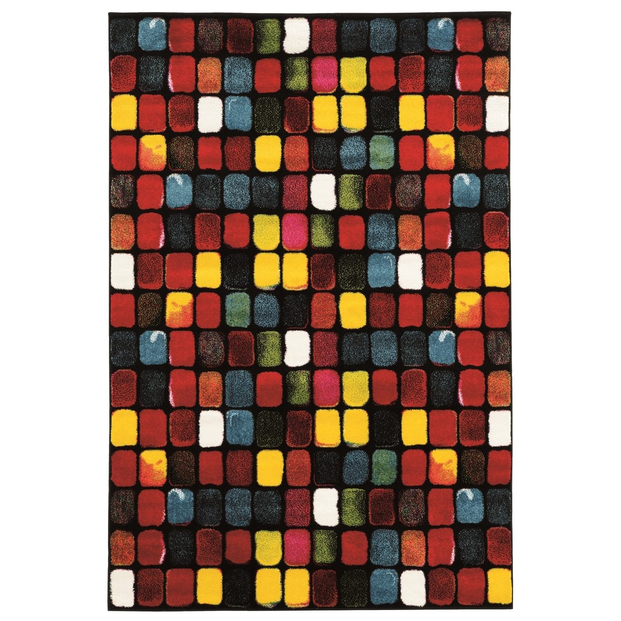 Masters Paintbox Black Area Rug 5X7 Feet Polypropylene Artistic Design