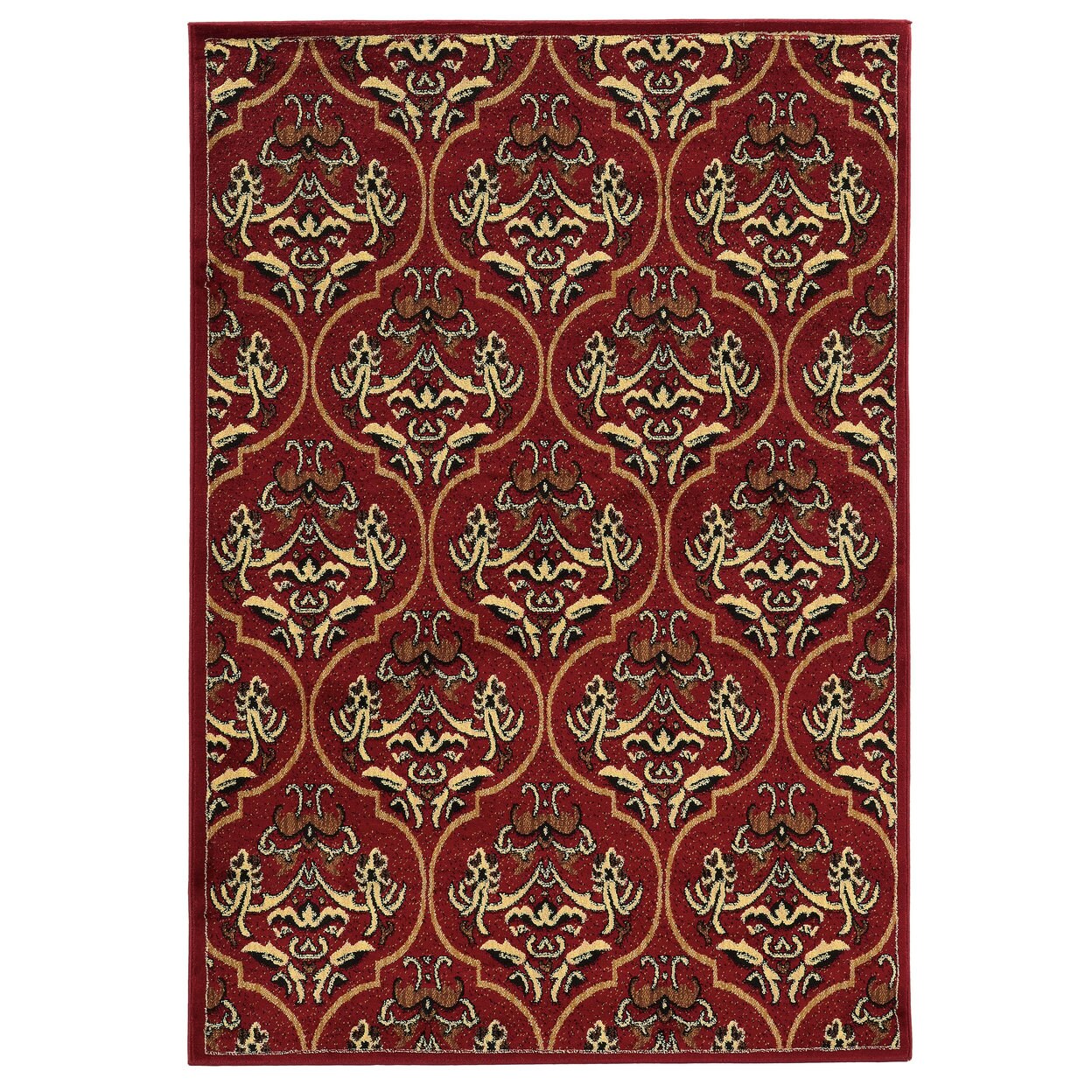 Elegance England Red Area Rug 8X10 Transitional Pattern Easy Care Polypropylene