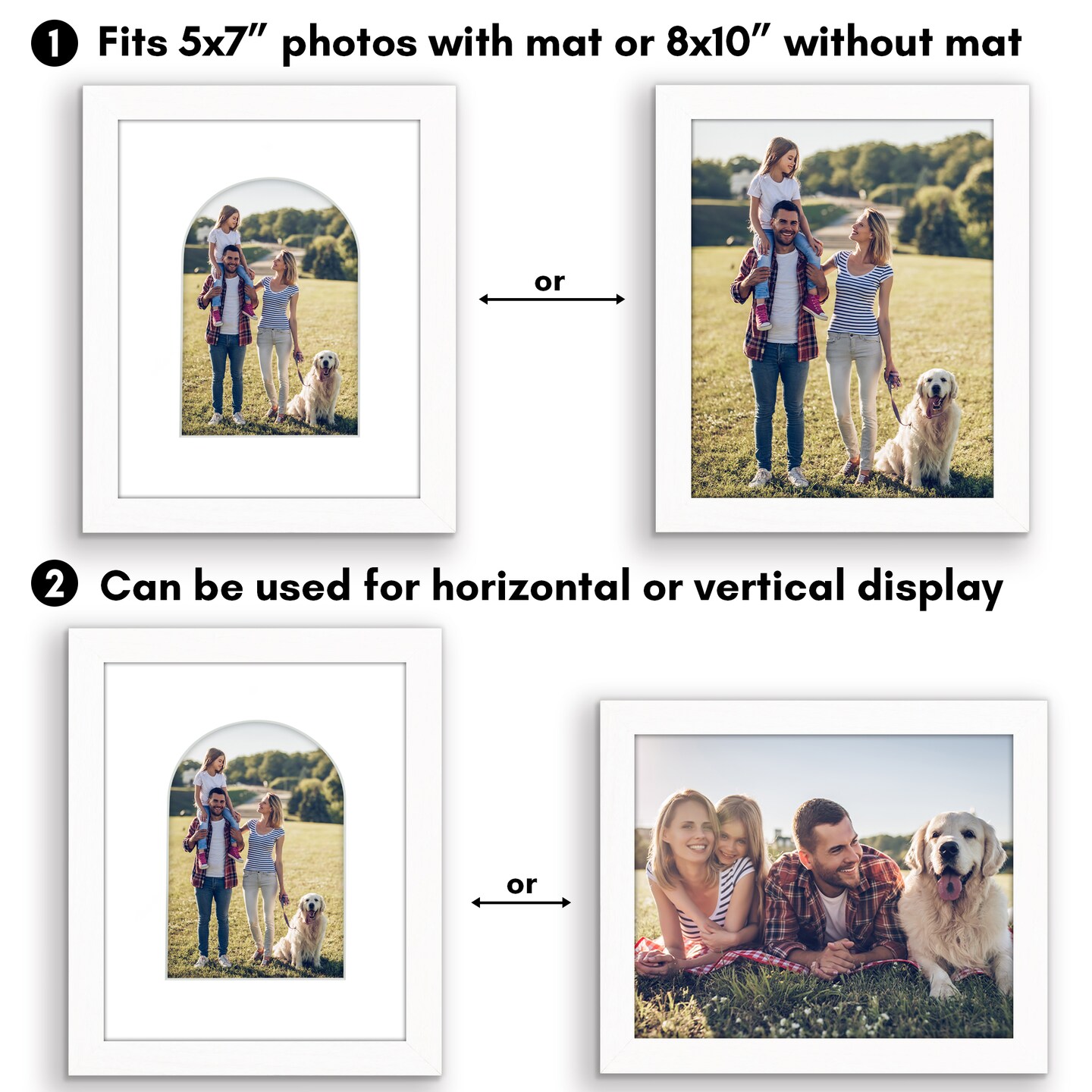 Americanflat Picture Frame with Arch-Shaped Mat - Ideal for Any Room, Living Rooms, Dorm Room