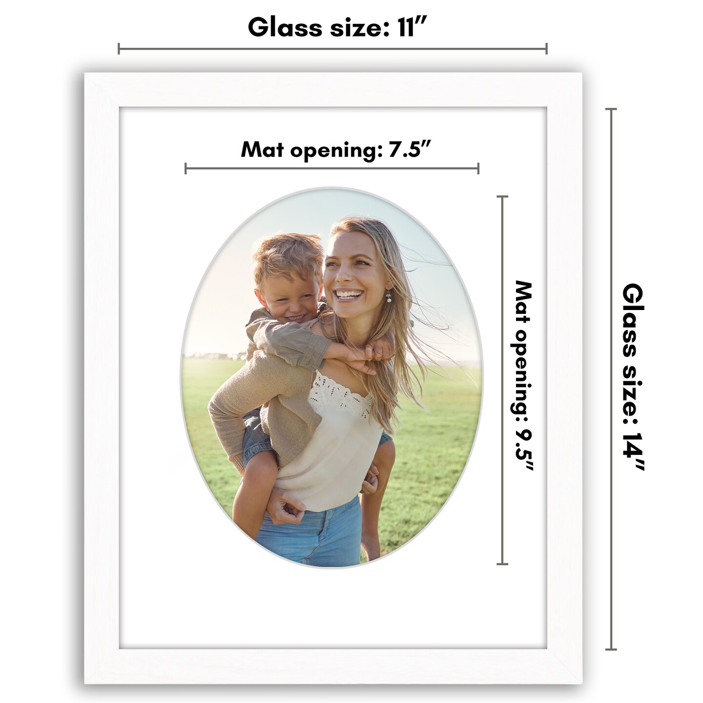 Americanflat Picture Frame with Oval-Shaped Mat - Ideal for Any Room, Living Rooms, Dorm Room