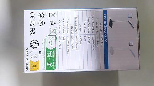 LED Desk Lamp with Flexible Gooseneck 3 Level Brightness, Battery Operated Table Lamp 5W Touch Control,Compact Portable lamp for Dorm Study Office Bedroom,Eye-Caring and Energy Saving